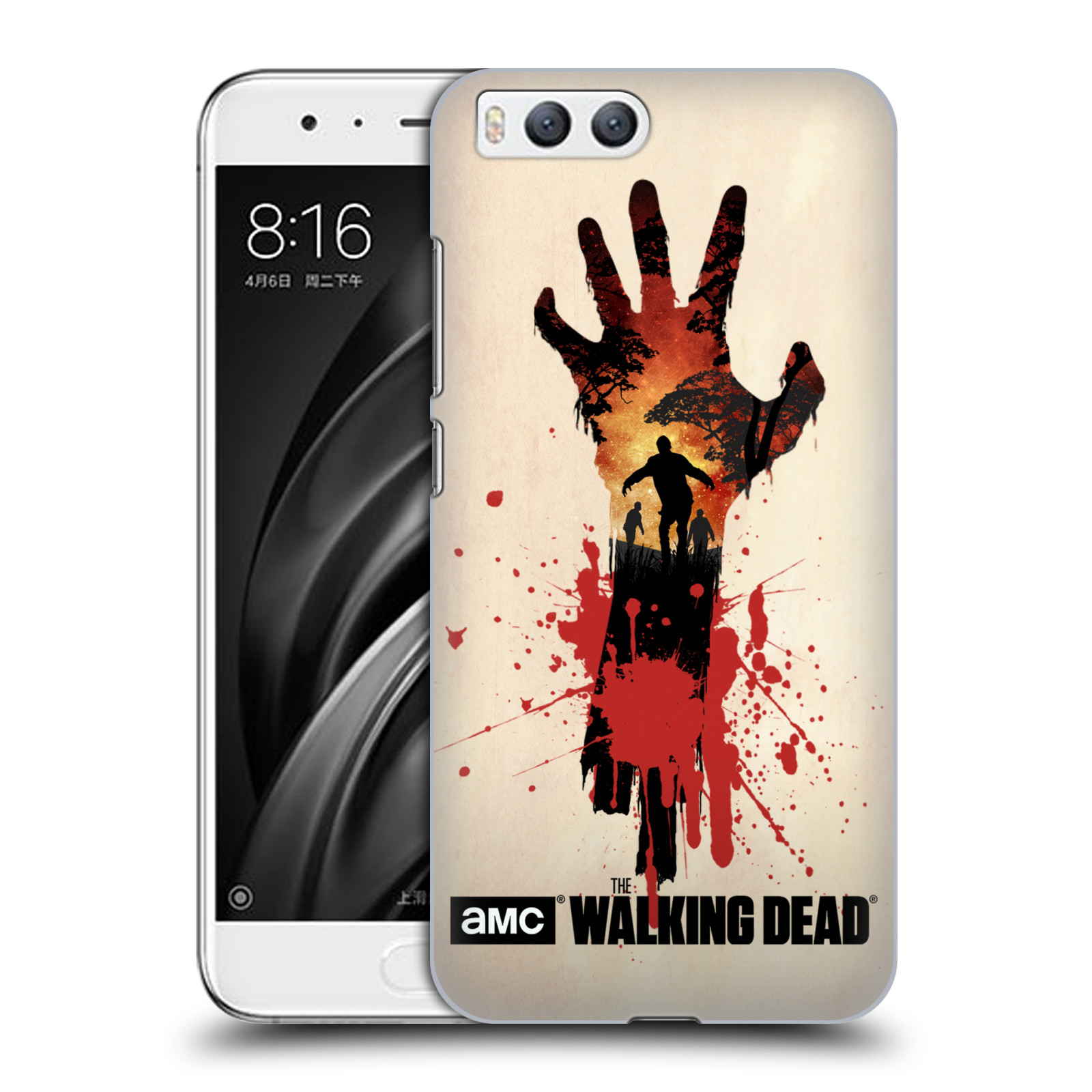 Pouzdro na mobil Xiaomi MI6 - HEAD CASE - Živí Mrtví silueta ruky