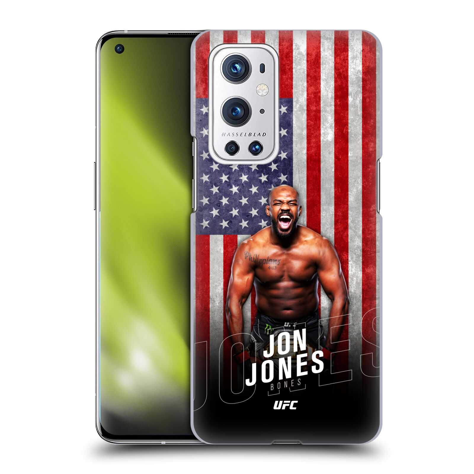 Obal na mobil OnePlus 9 PRO - HEAD CASE - Jon Jones - UFC USA Vlajka