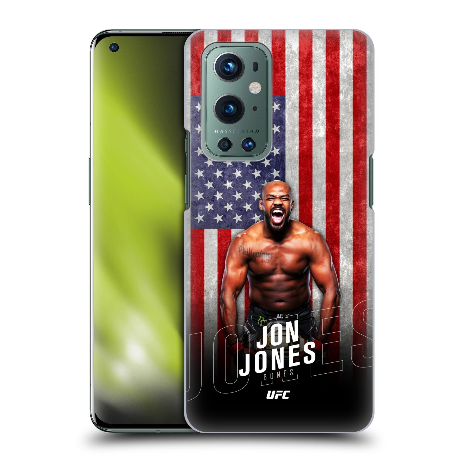 Obal na mobil OnePlus 9 - HEAD CASE - Jon Jones - UFC USA Vlajka