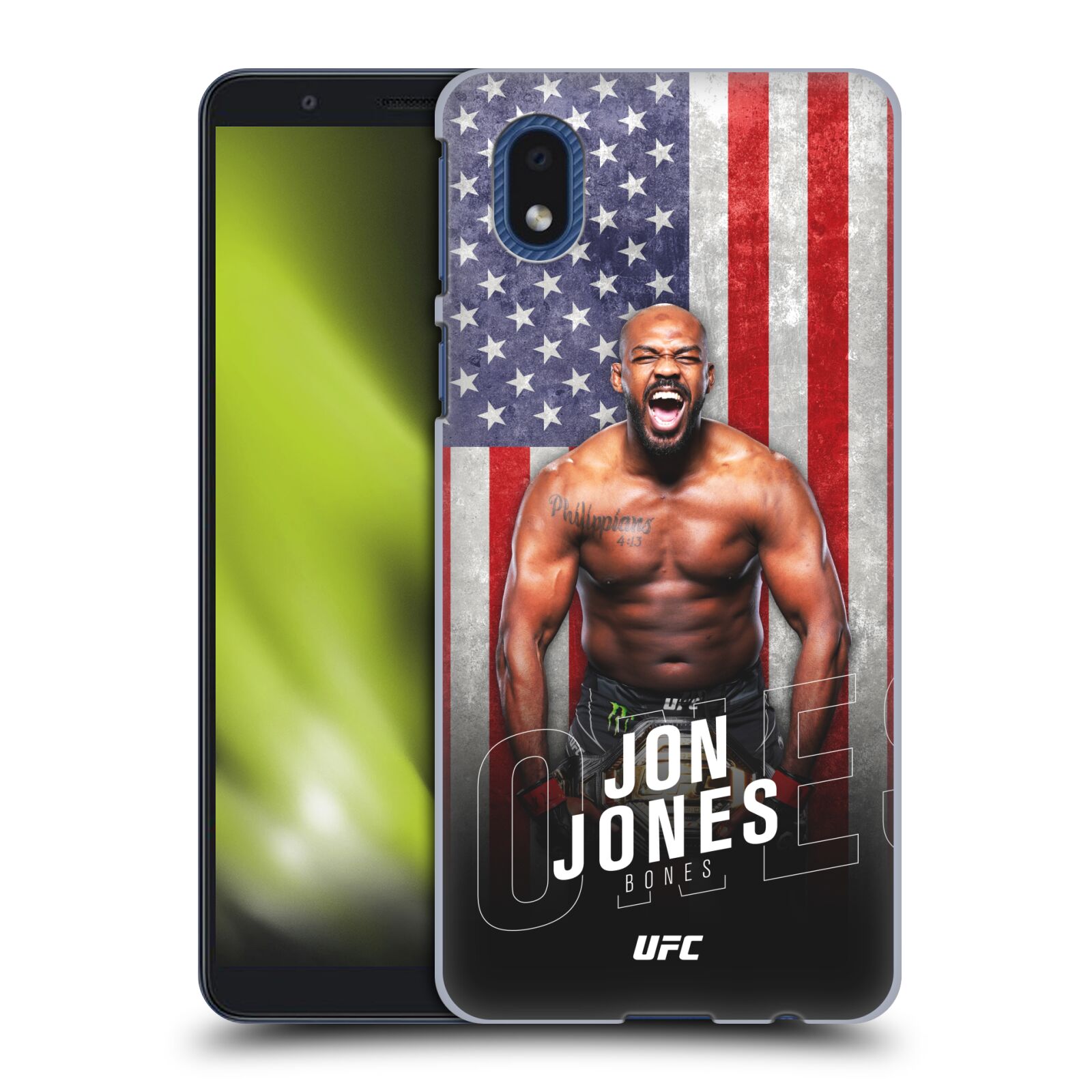Obal na mobil Samsung Galaxy A01 CORE - HEAD CASE - Jon Jones - UFC USA Vlajka