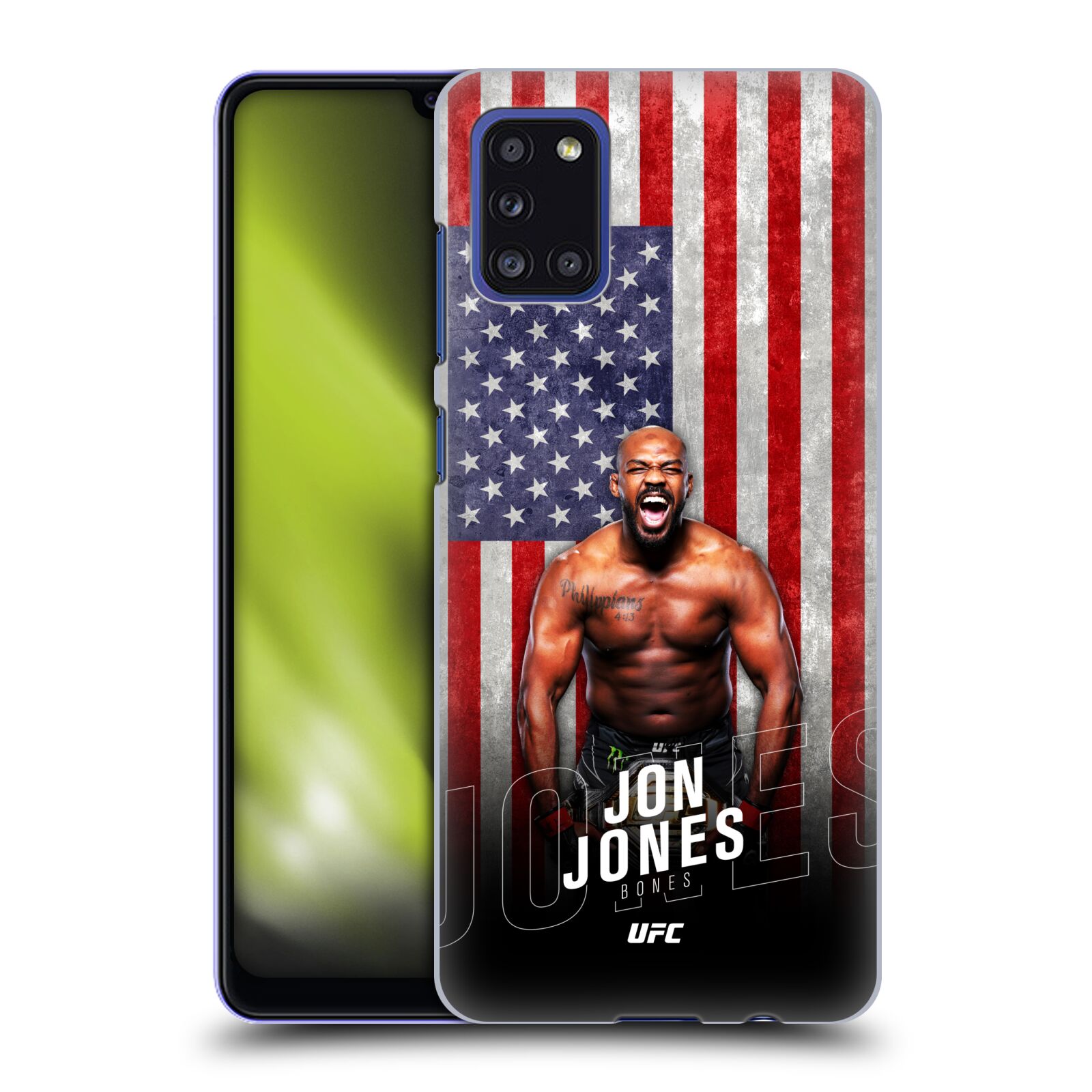 Obal na mobil Samsung Galaxy A31 - HEAD CASE - Jon Jones - UFC USA Vlajka