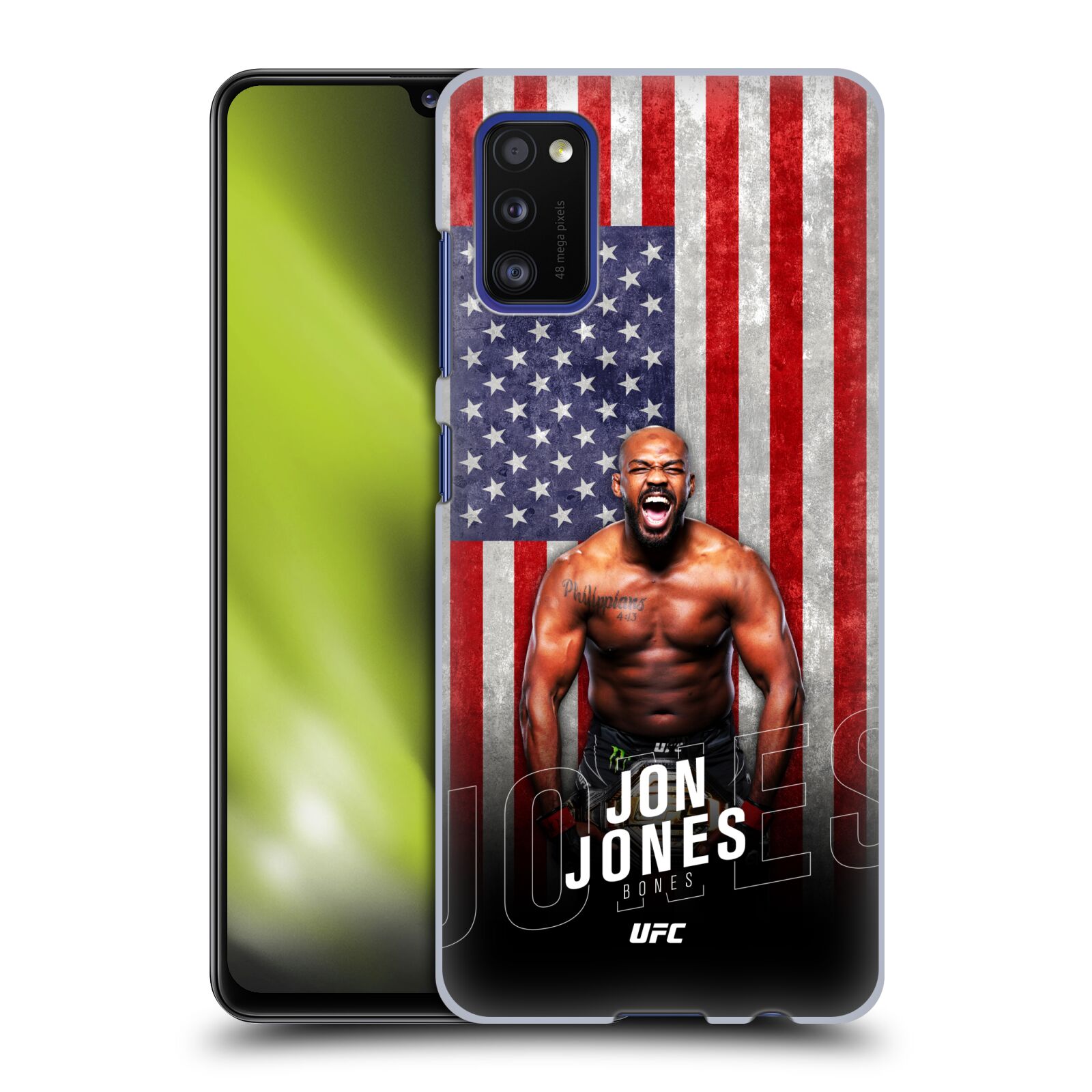 Obal na mobil Samsung Galaxy A41 - HEAD CASE - Jon Jones - UFC USA Vlajka