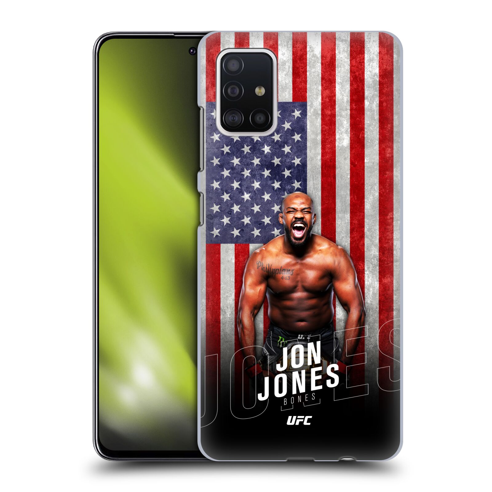 Obal na mobil Samsung Galaxy A51 - HEAD CASE - Jon Jones - UFC USA Vlajka