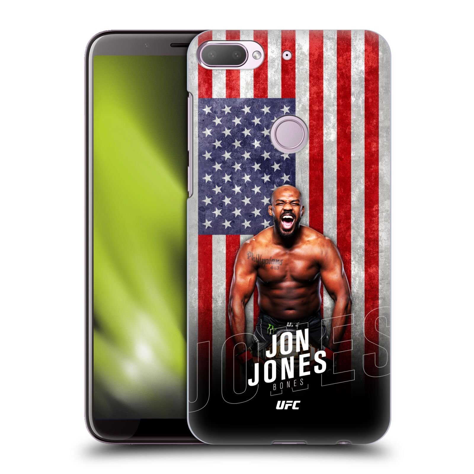 Obal na mobil HTC Desire 12+ / Desire 12+ DUAL SIM - HEAD CASE - Jon Jones - UFC USA Vlajka