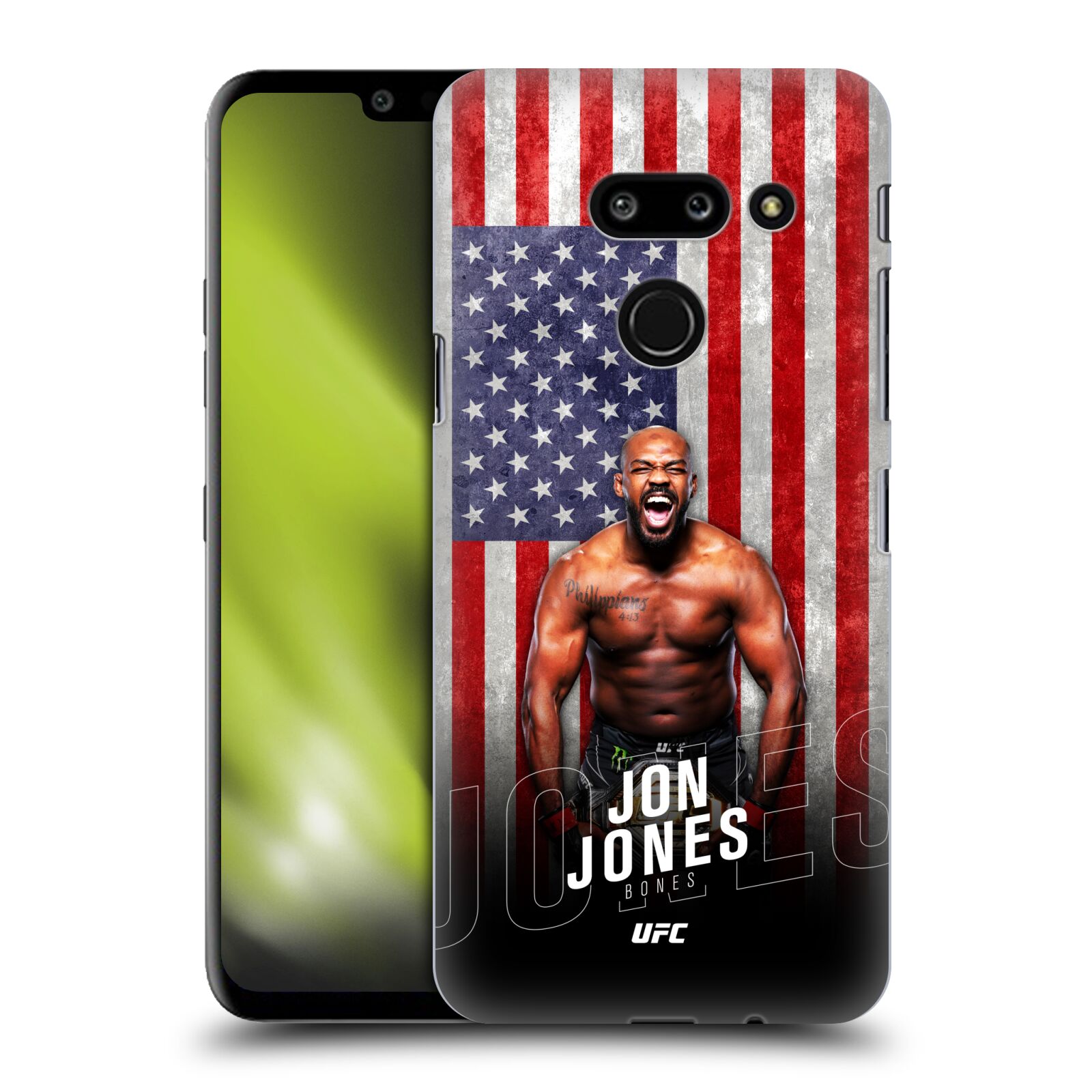 Obal na mobil LG G8 ThinQ - HEAD CASE - Jon Jones - UFC USA Vlajka