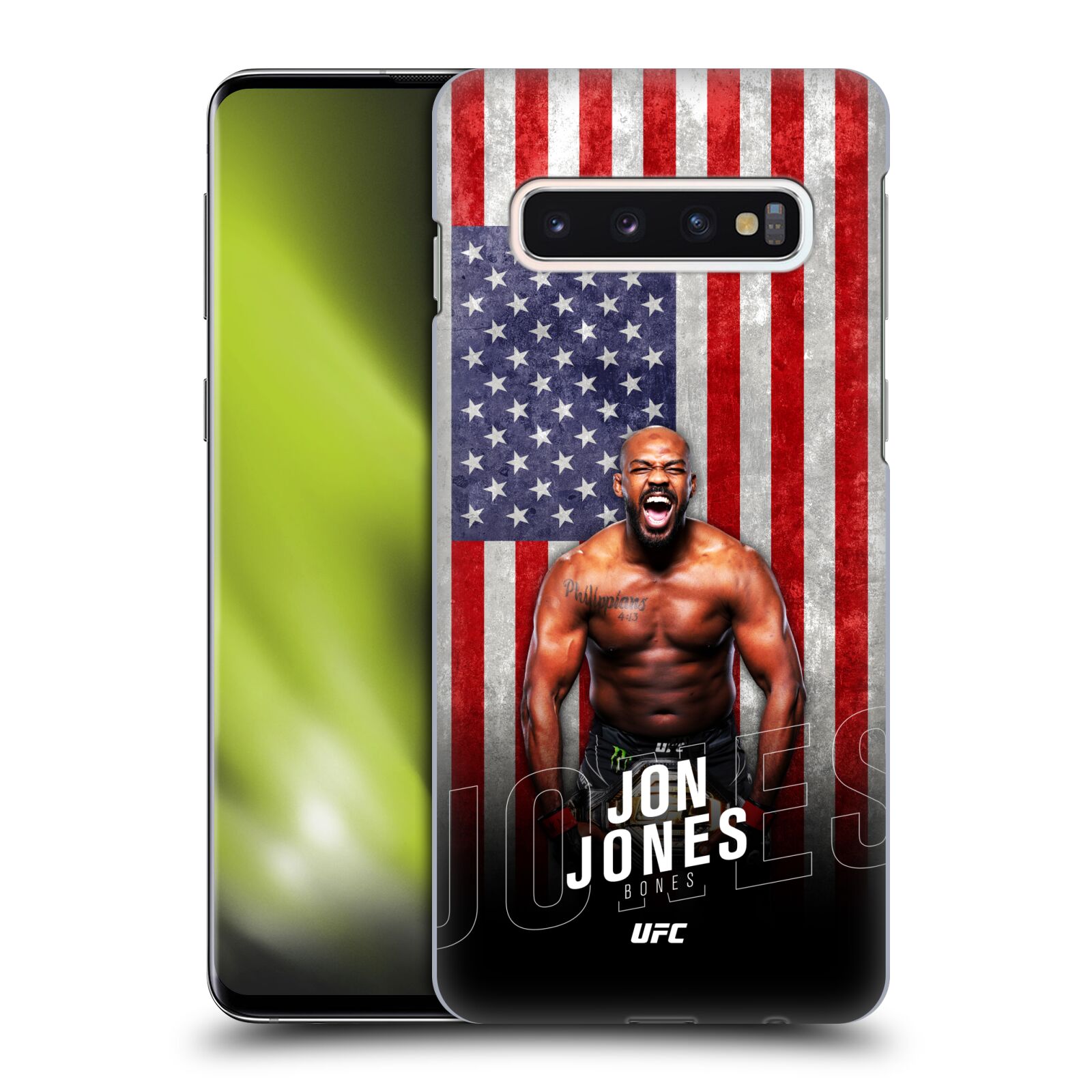 Obal na mobil Samsung Galaxy S10 - HEAD CASE - Jon Jones - UFC USA Vlajka