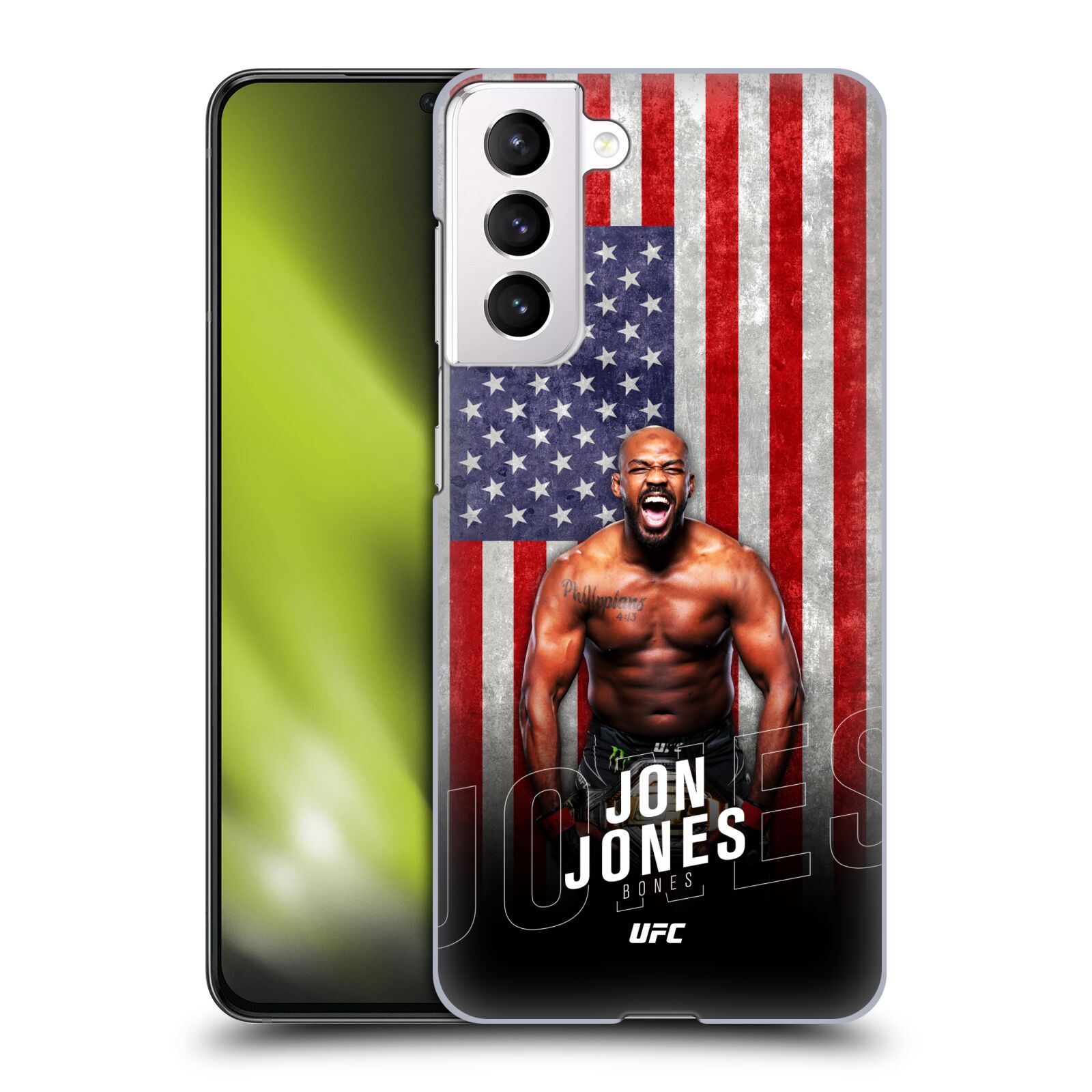 Obal na mobil Samsung Galaxy S21 5G - HEAD CASE - Jon Jones - UFC USA Vlajka