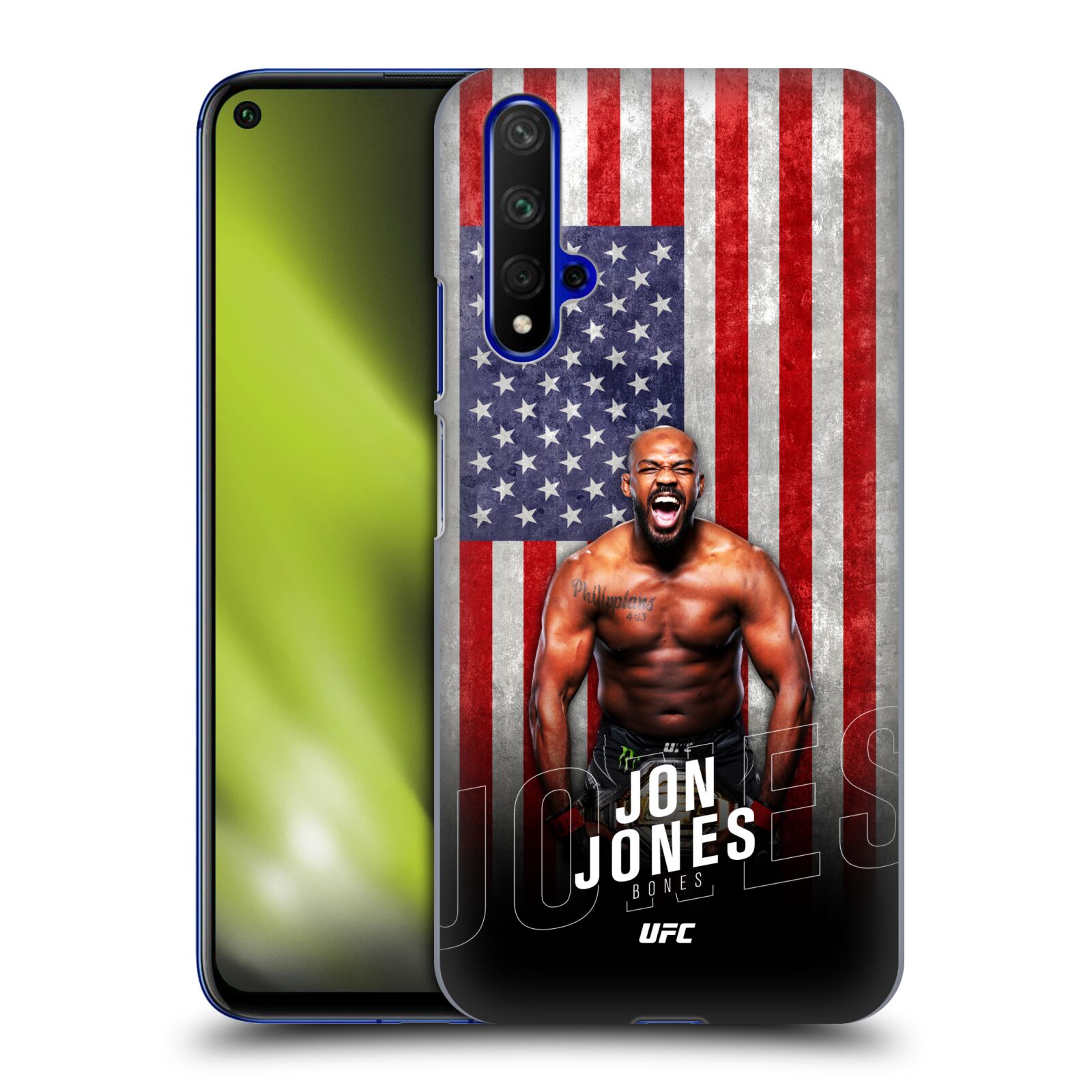 Obal na mobil HONOR 20 - HEAD CASE - Jon Jones - UFC USA Vlajka