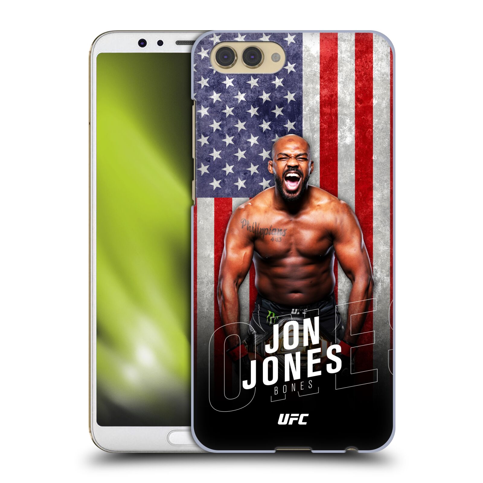 Obal na mobil HONOR View 10 / V10 - HEAD CASE - Jon Jones - UFC USA Vlajka