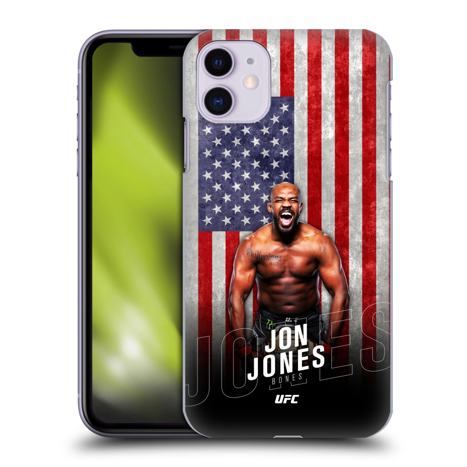 Obal na mobil Apple Iphone 11 - HEAD CASE - Jon Jones - UFC USA Vlajka