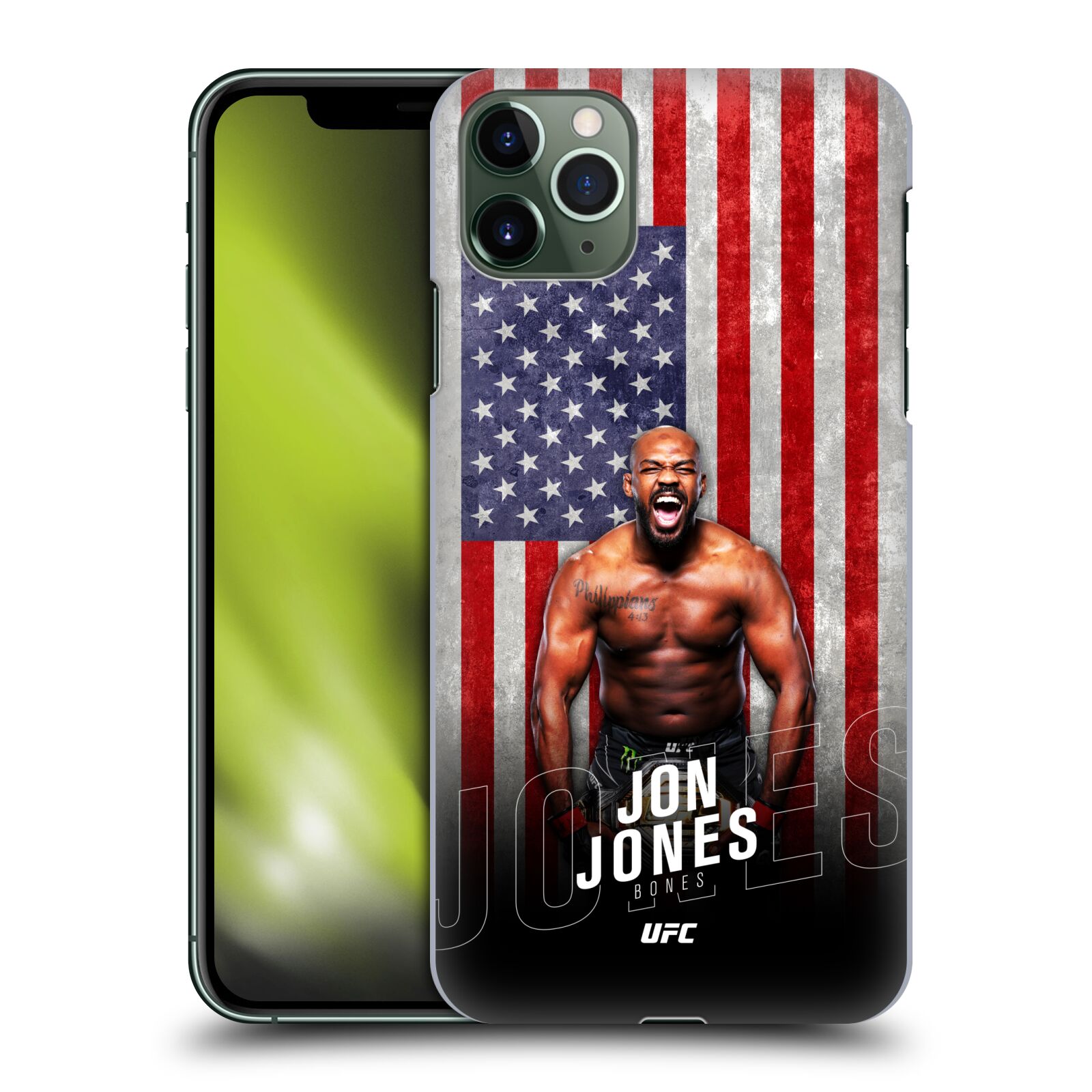 Obal na mobil Apple Iphone 11 PRO MAX - HEAD CASE - Jon Jones - UFC USA Vlajka