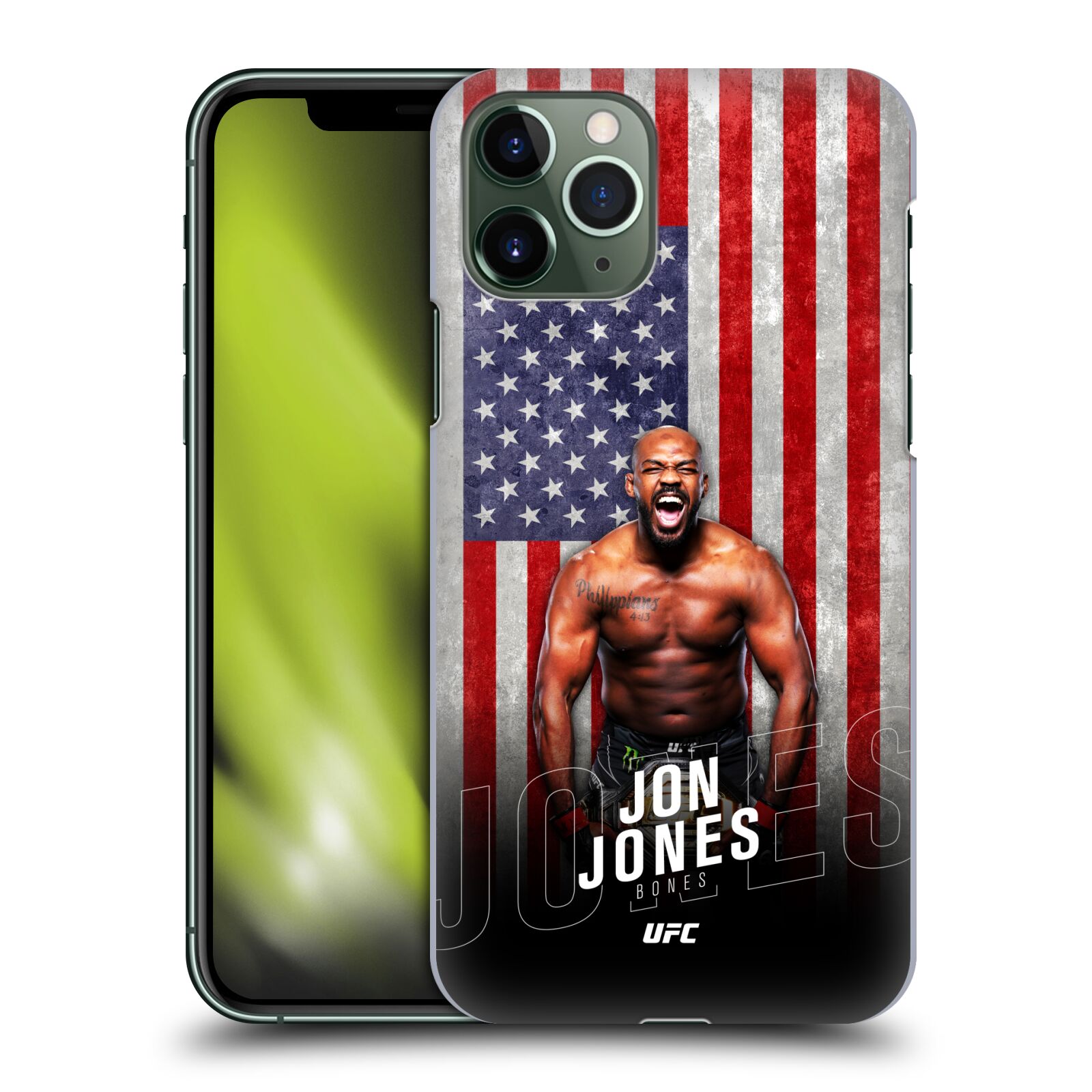 Obal na mobil Apple Iphone 11 PRO - HEAD CASE - Jon Jones - UFC USA Vlajka