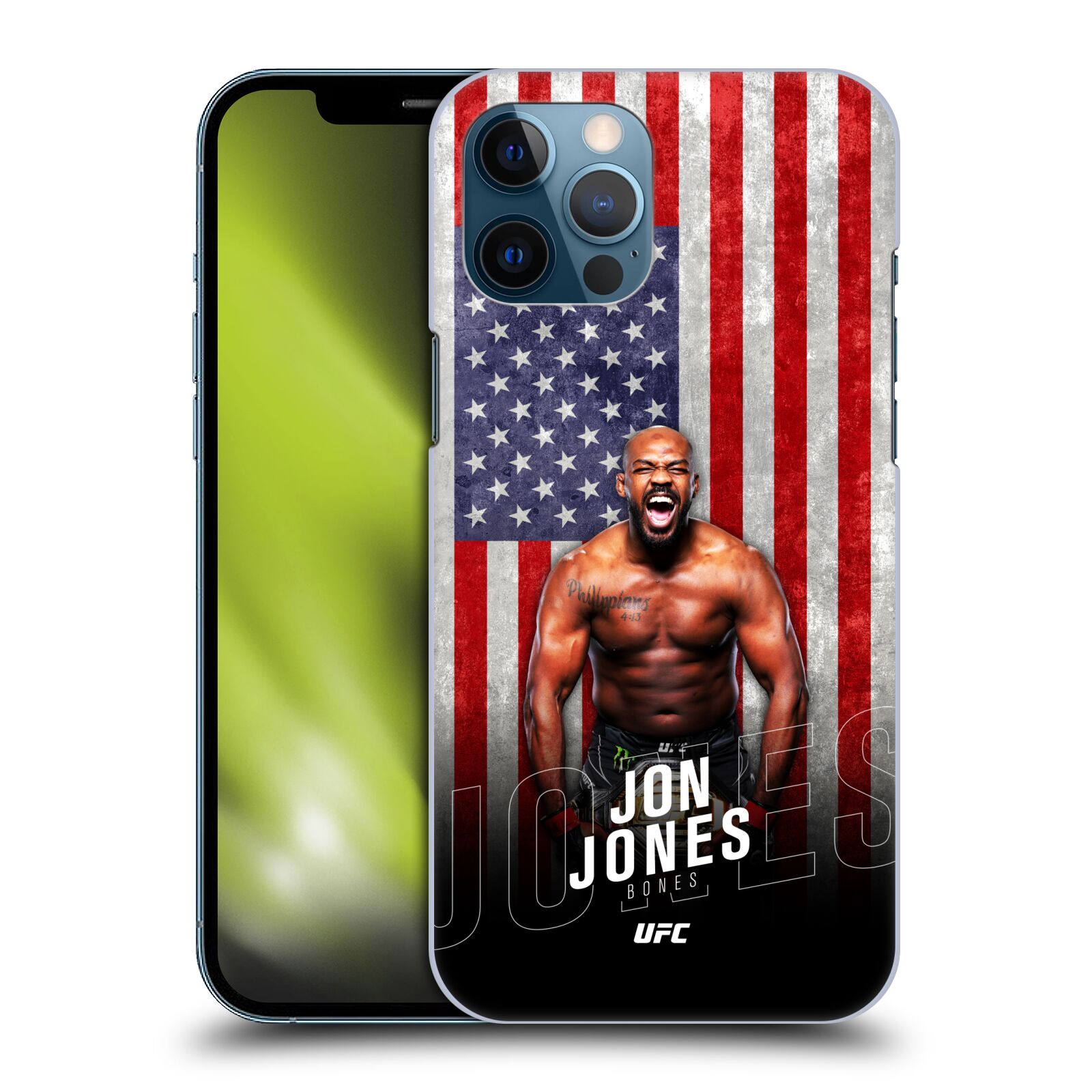 Obal na mobil Apple Iphone 12 PRO MAX - HEAD CASE - Jon Jones - UFC USA Vlajka