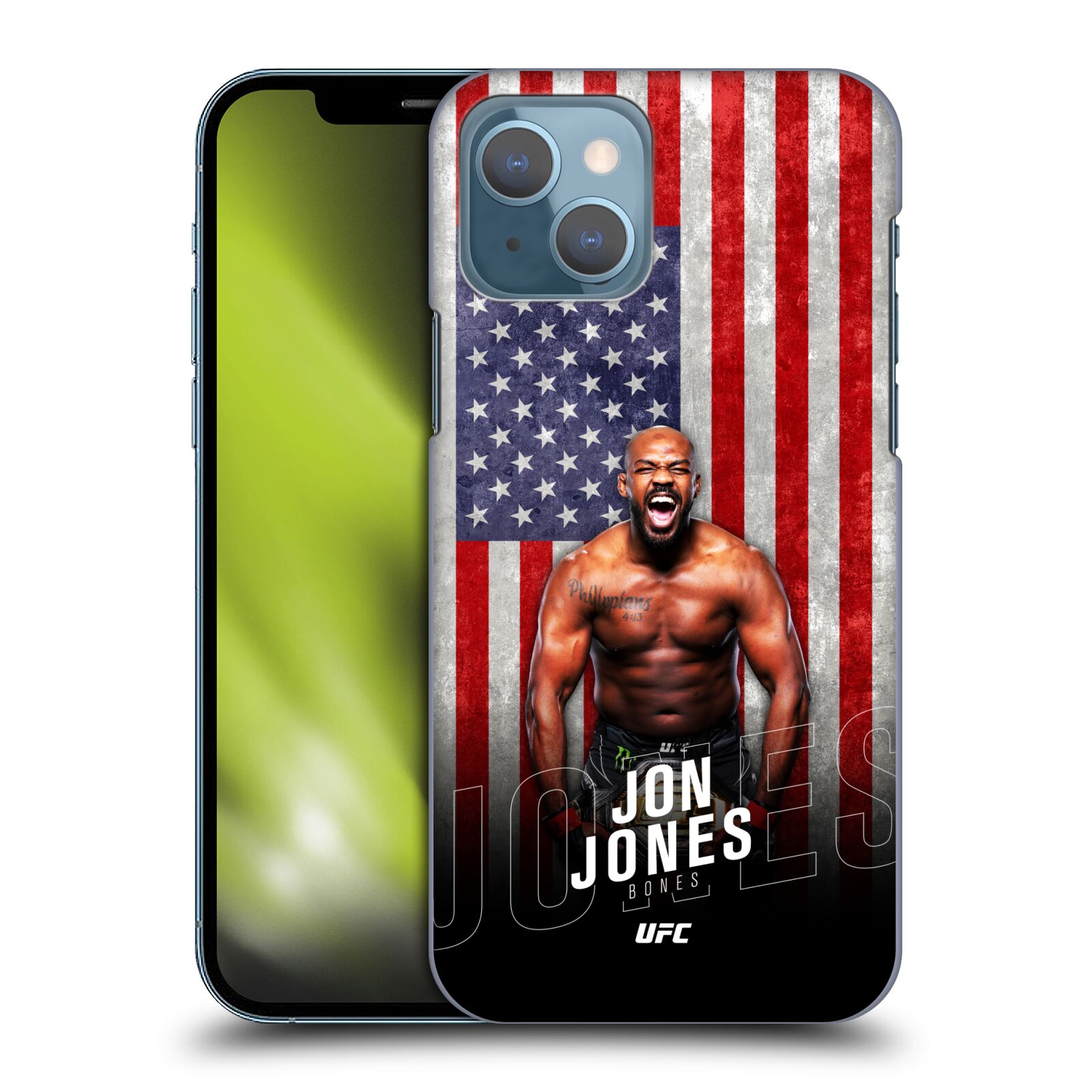 Obal na mobil Apple Iphone 13 - HEAD CASE - Jon Jones - UFC USA Vlajka