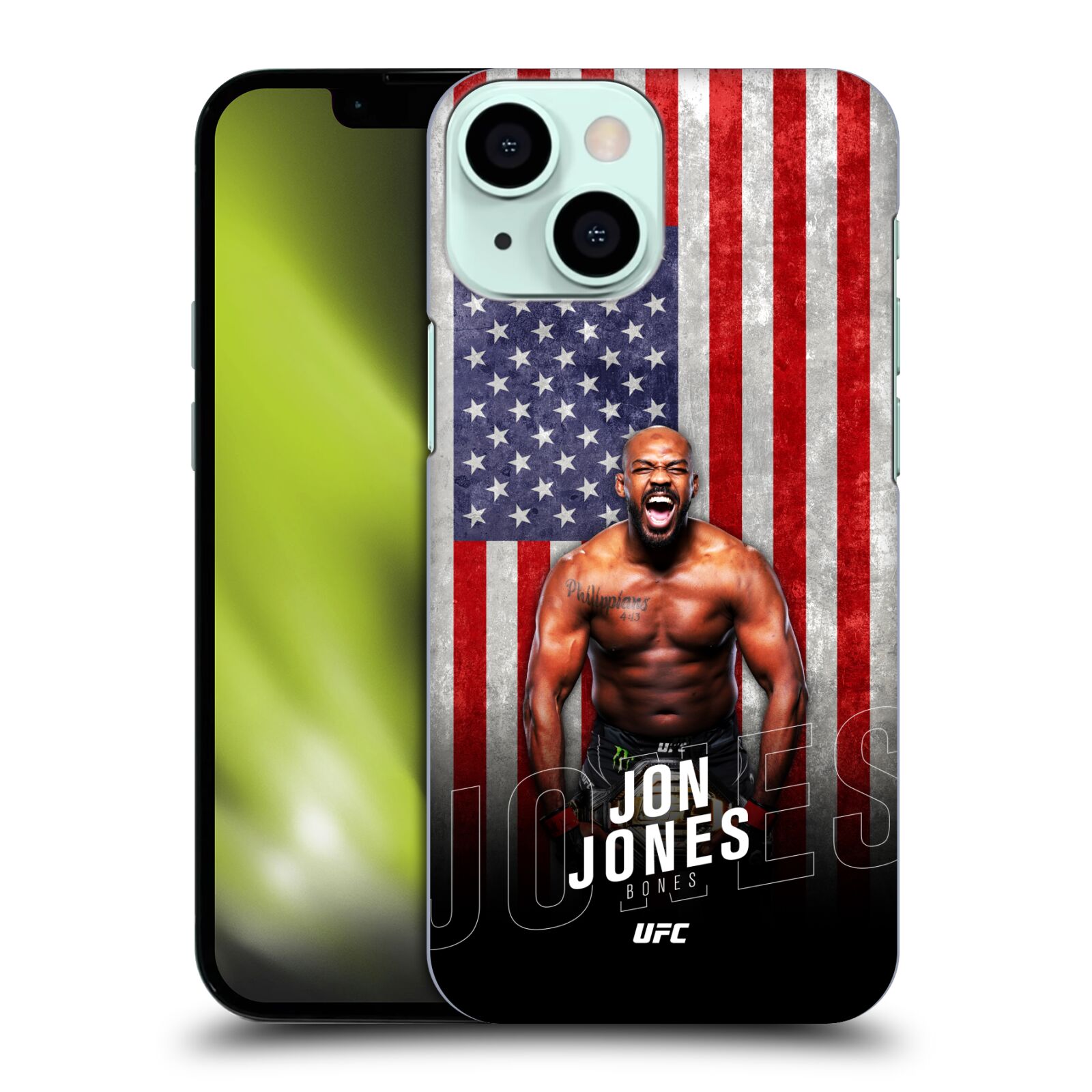 Obal na mobil Apple Iphone 13 MINI - HEAD CASE - Jon Jones - UFC USA Vlajka