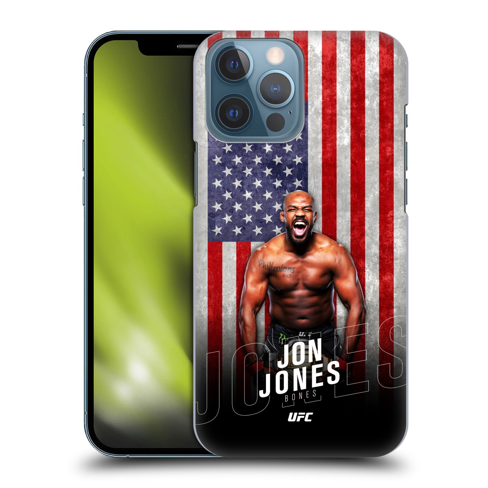 Obal na mobil Apple Iphone 13 PRO MAX - HEAD CASE - Jon Jones - UFC USA Vlajka