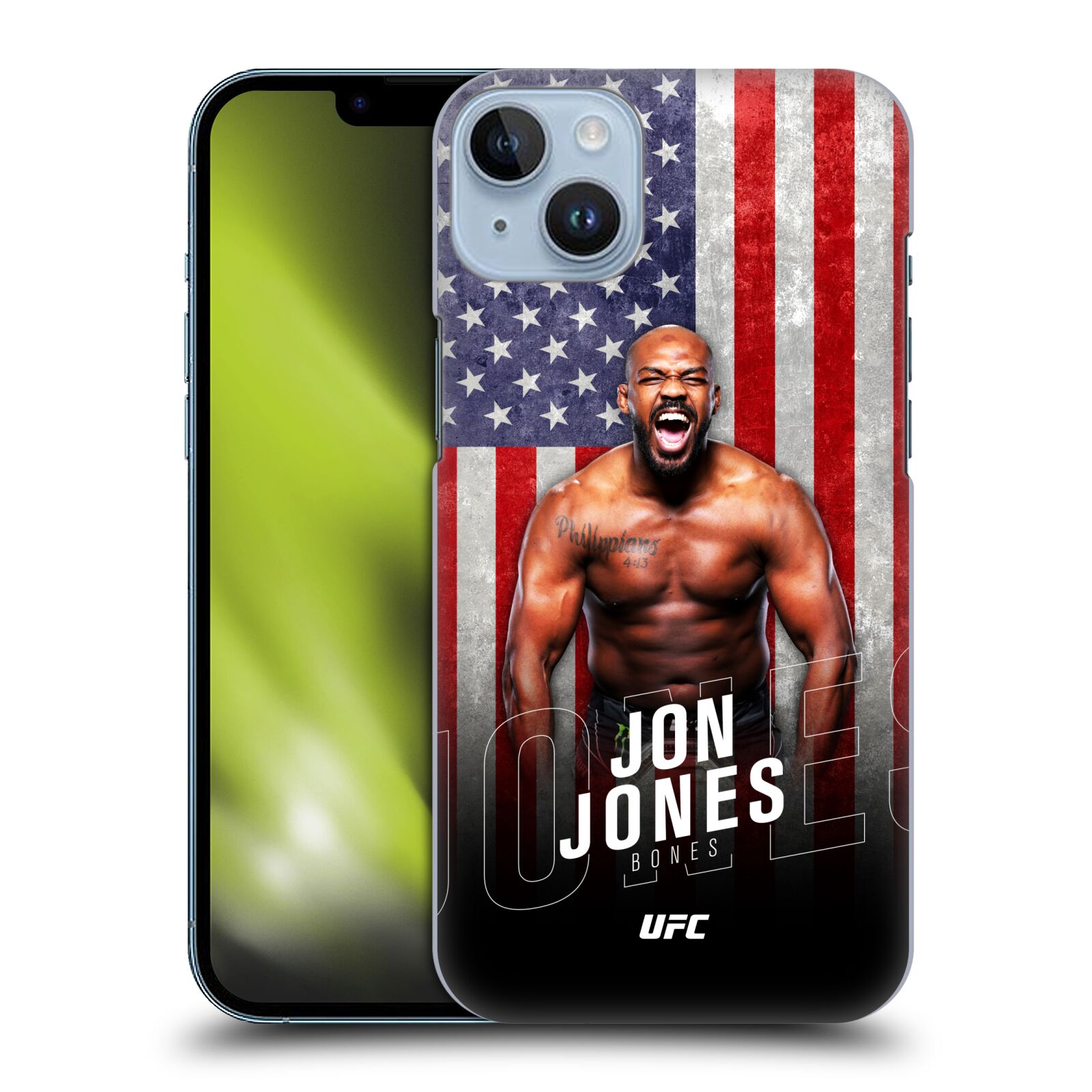 Obal na mobil Apple Iphone 14 PLUS - HEAD CASE - Jon Jones - UFC USA Vlajka