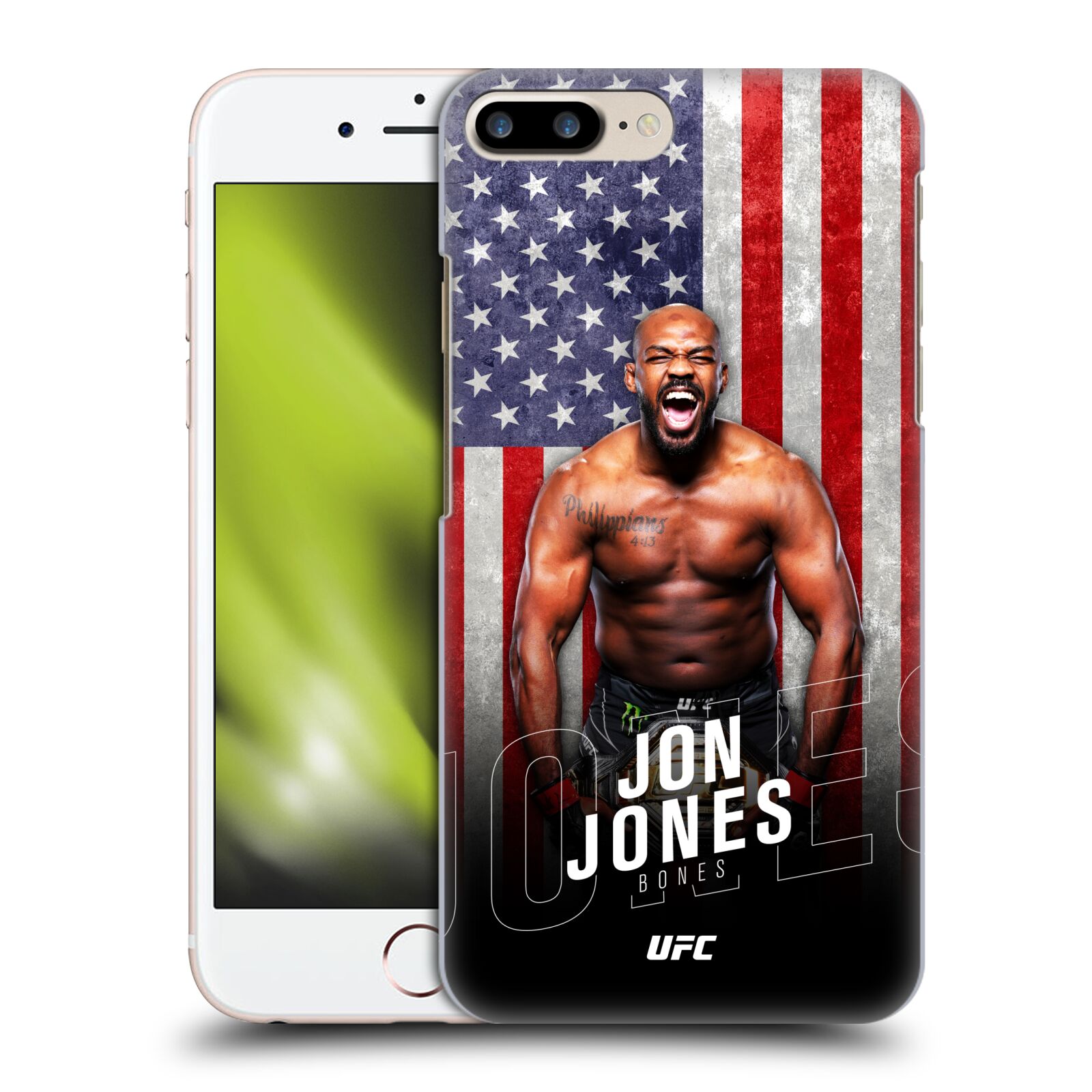 Obal na mobil Apple Iphone 7/8 PLUS - HEAD CASE - Jon Jones - UFC USA Vlajka