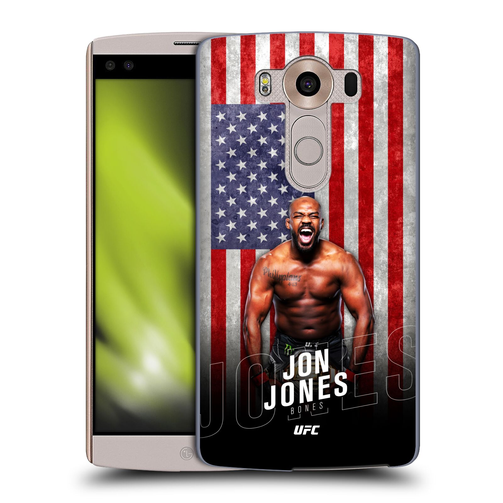 Obal na mobil LG V10 - HEAD CASE - Jon Jones - UFC USA Vlajka
