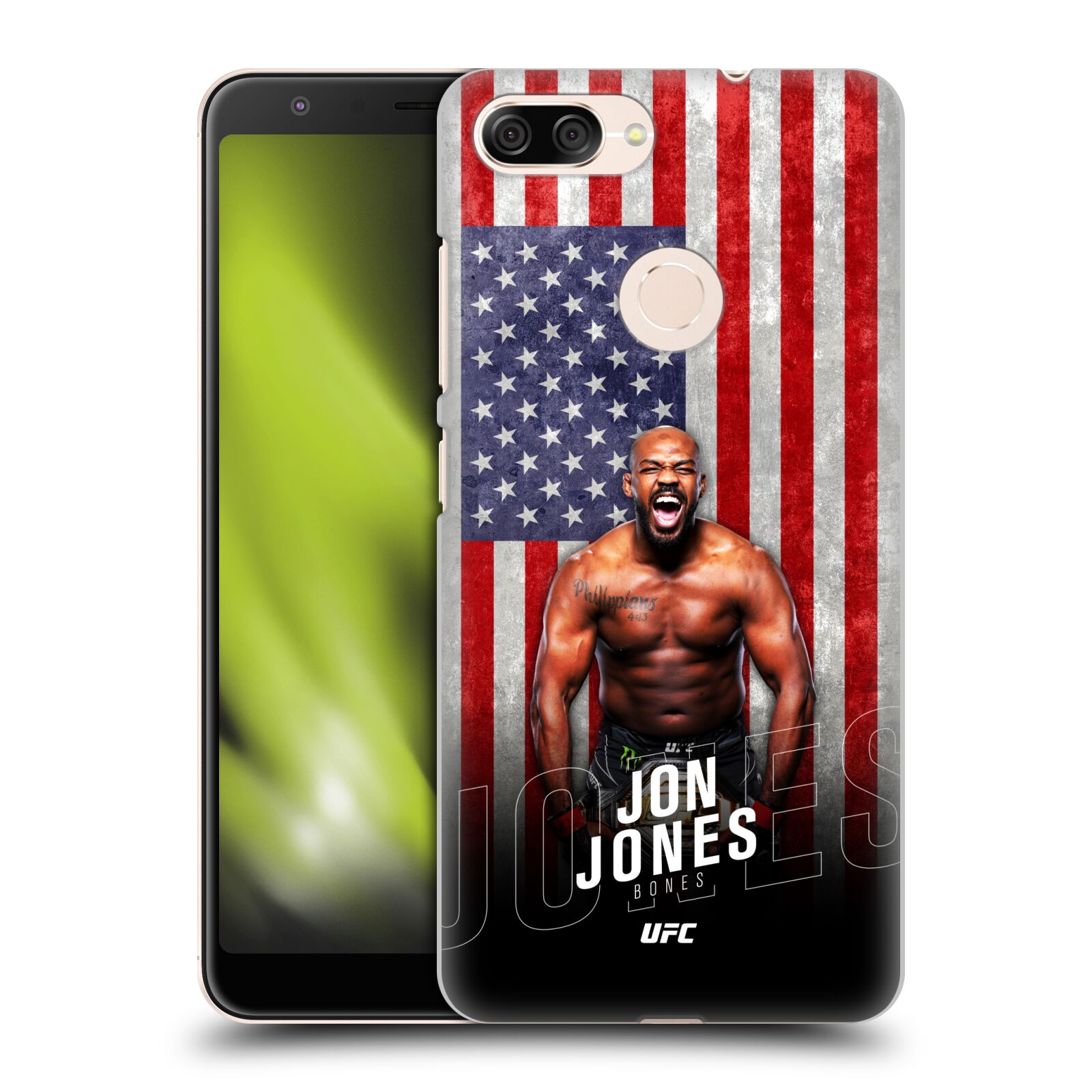 Obal na mobil ASUS ZENFONE Max Plus M1 - HEAD CASE - Jon Jones - UFC USA Vlajka