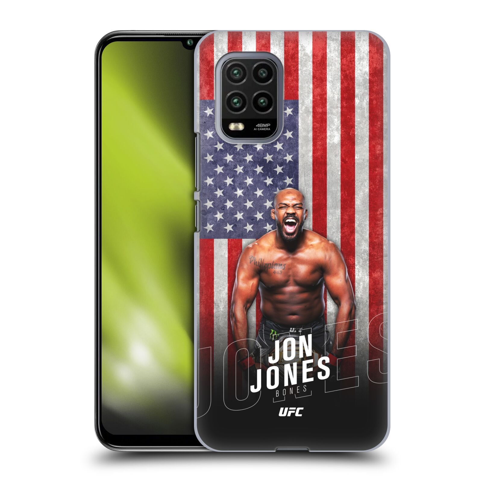 Obal na mobil Xiaomi  Mi 10 LITE / Mi 10 LITE 5G - HEAD CASE - Jon Jones - UFC USA Vlajka