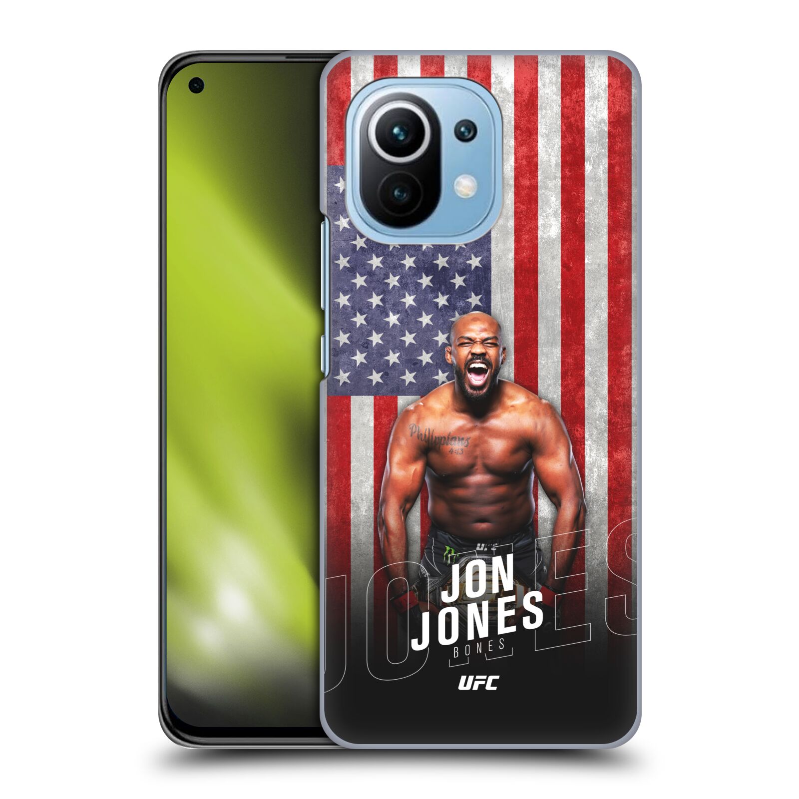Obal na mobil Xiaomi  Mi 11 - HEAD CASE - Jon Jones - UFC USA Vlajka