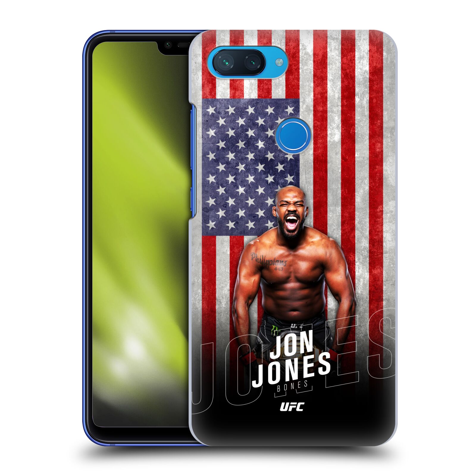 Obal na mobil Xiaomi  Mi 8 Lite - HEAD CASE - Jon Jones - UFC USA Vlajka