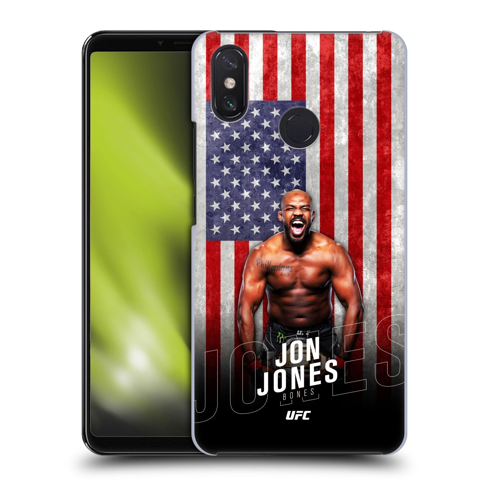 Obal na mobil Xiaomi Mi Max 3 - HEAD CASE - Jon Jones - UFC USA Vlajka