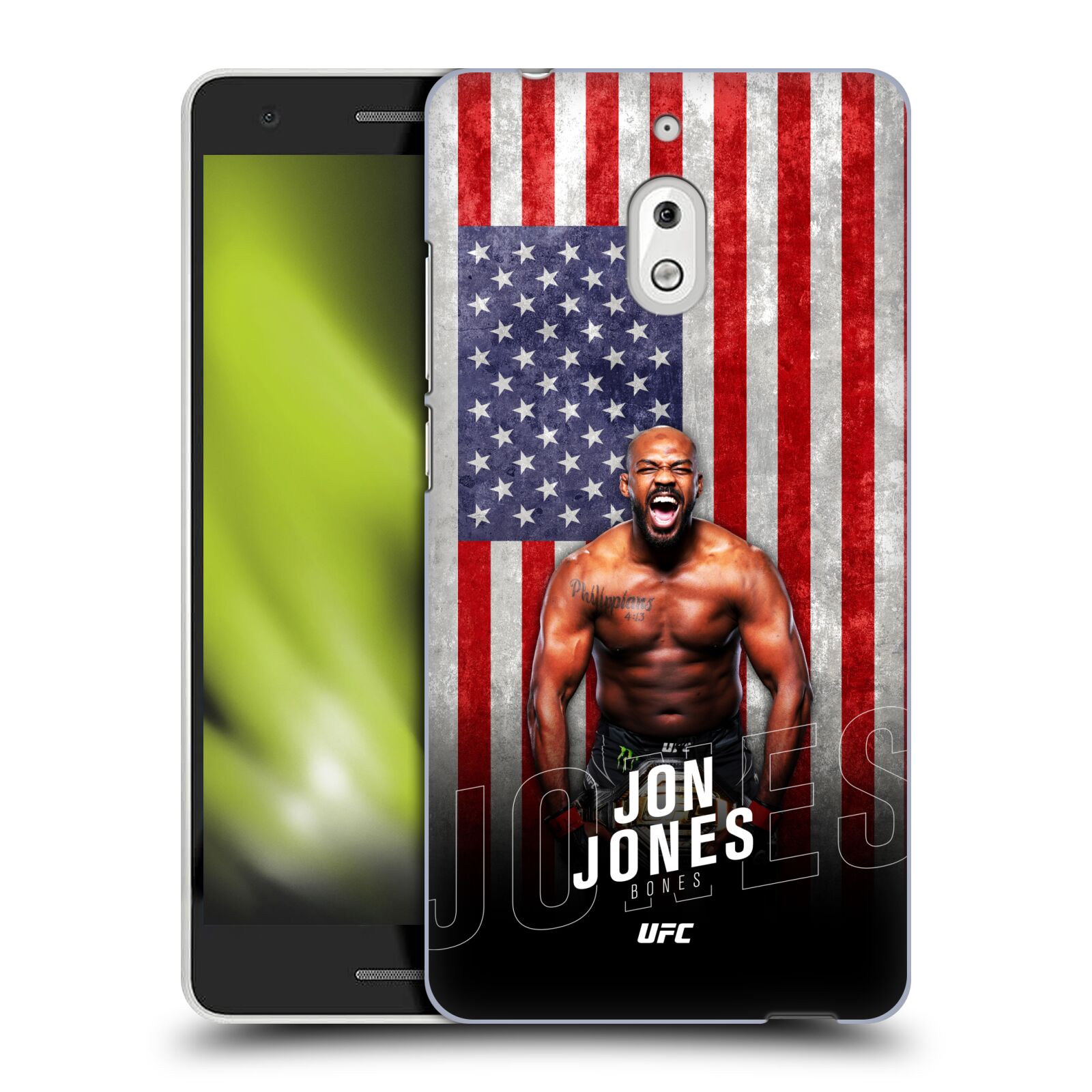 Obal na mobil Nokia 2.1 - HEAD CASE - Jon Jones - UFC USA Vlajka