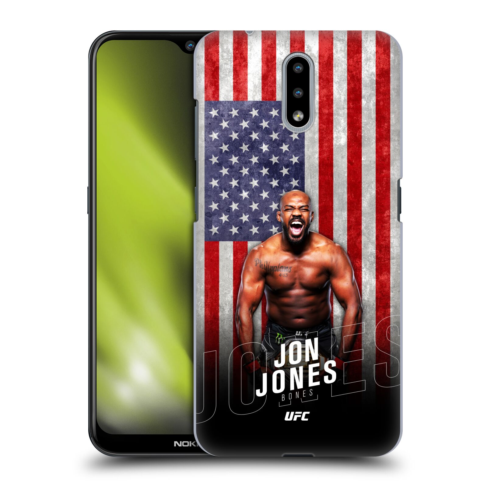 Obal na mobil Nokia 2.3 - HEAD CASE - Jon Jones - UFC USA Vlajka