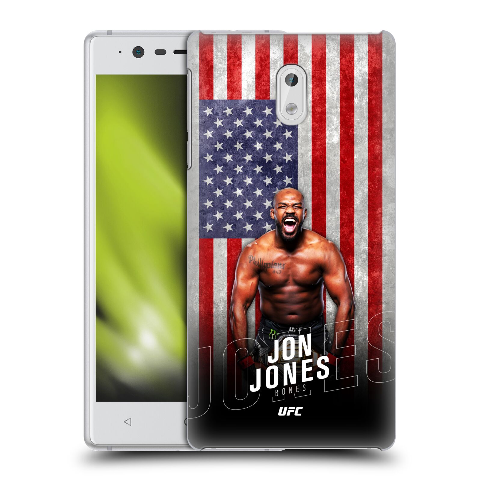 Obal na mobil Nokia 3 - HEAD CASE - Jon Jones - UFC USA Vlajka