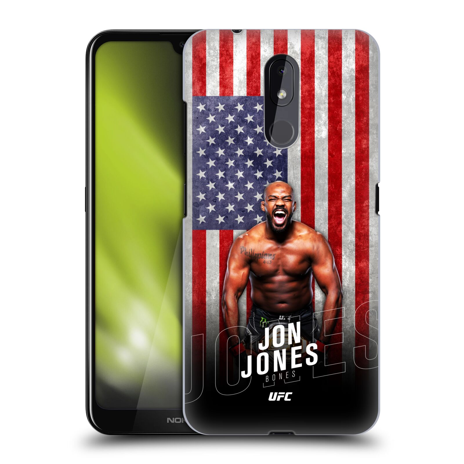 Obal na mobil Nokia 3.2 - HEAD CASE - Jon Jones - UFC USA Vlajka