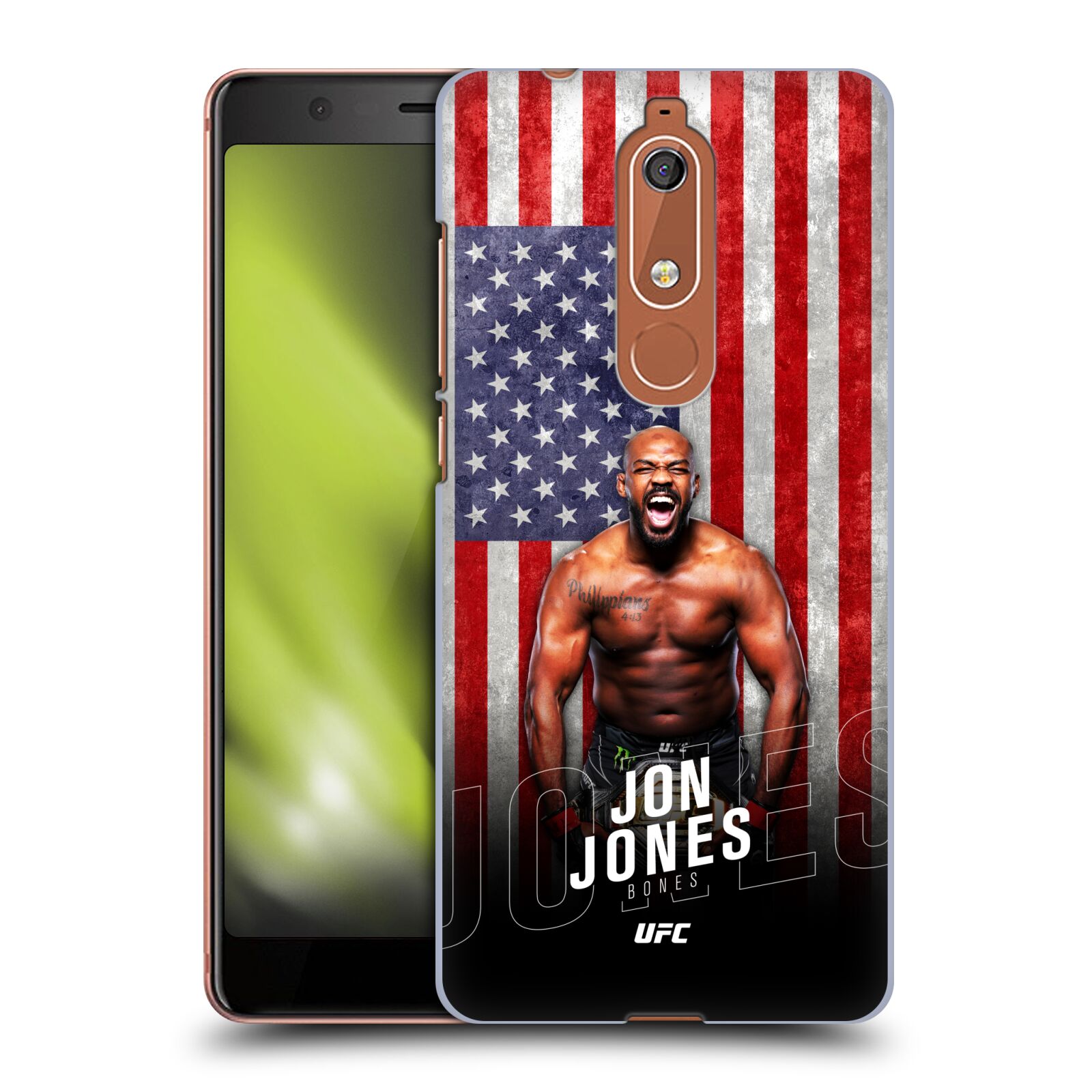 Obal na mobil Nokia 5.1 - HEAD CASE - Jon Jones - UFC USA Vlajka