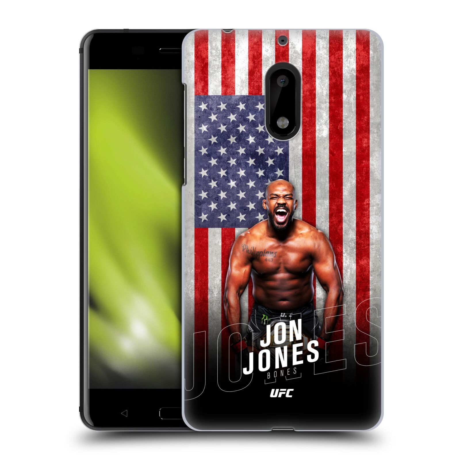 Obal na mobil Nokia 6 - HEAD CASE - Jon Jones - UFC USA Vlajka