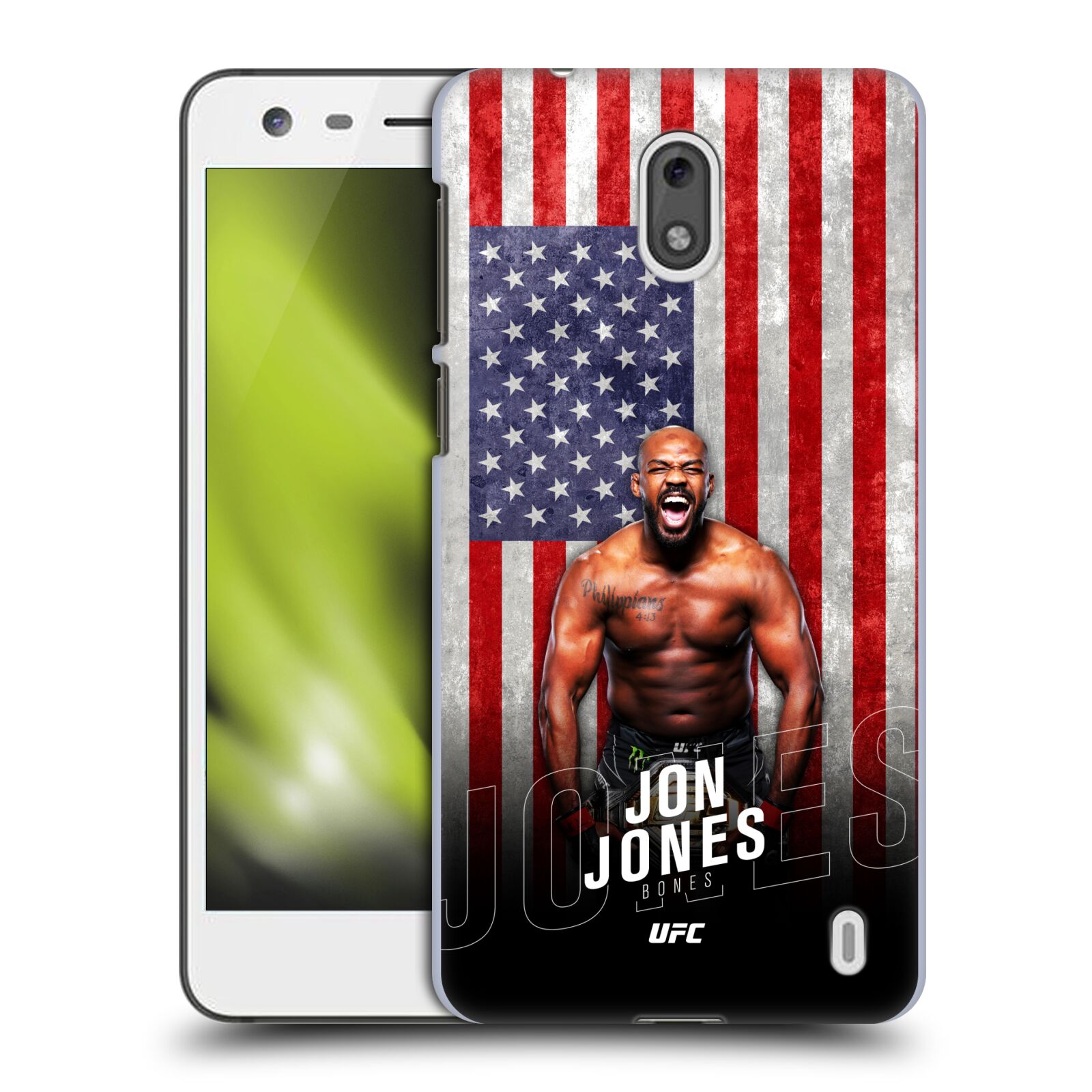 Obal na mobil Nokia 2 - HEAD CASE - Jon Jones - UFC USA Vlajka