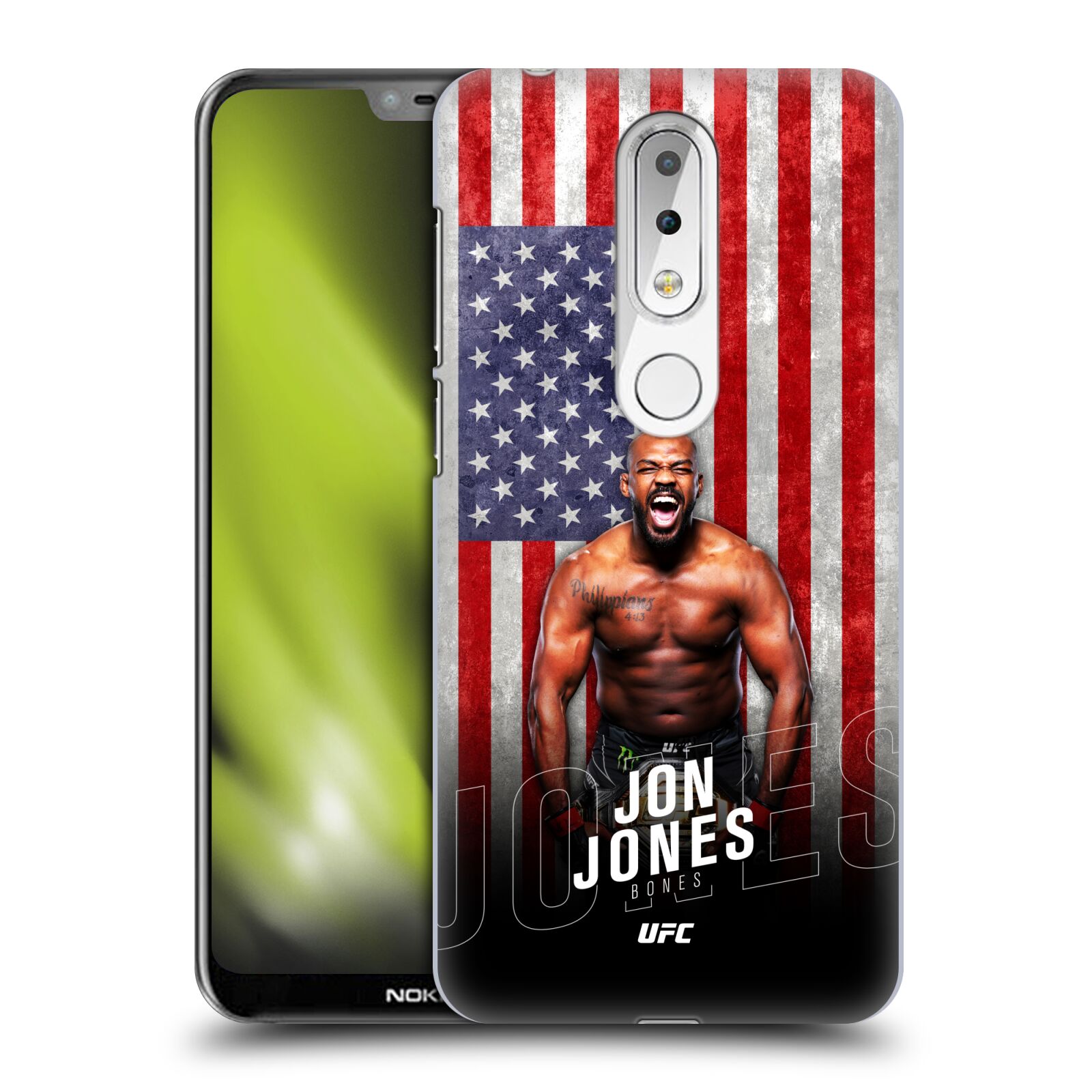 Obal na mobil Nokia 6.1 PLUS - HEAD CASE - Jon Jones - UFC USA Vlajka