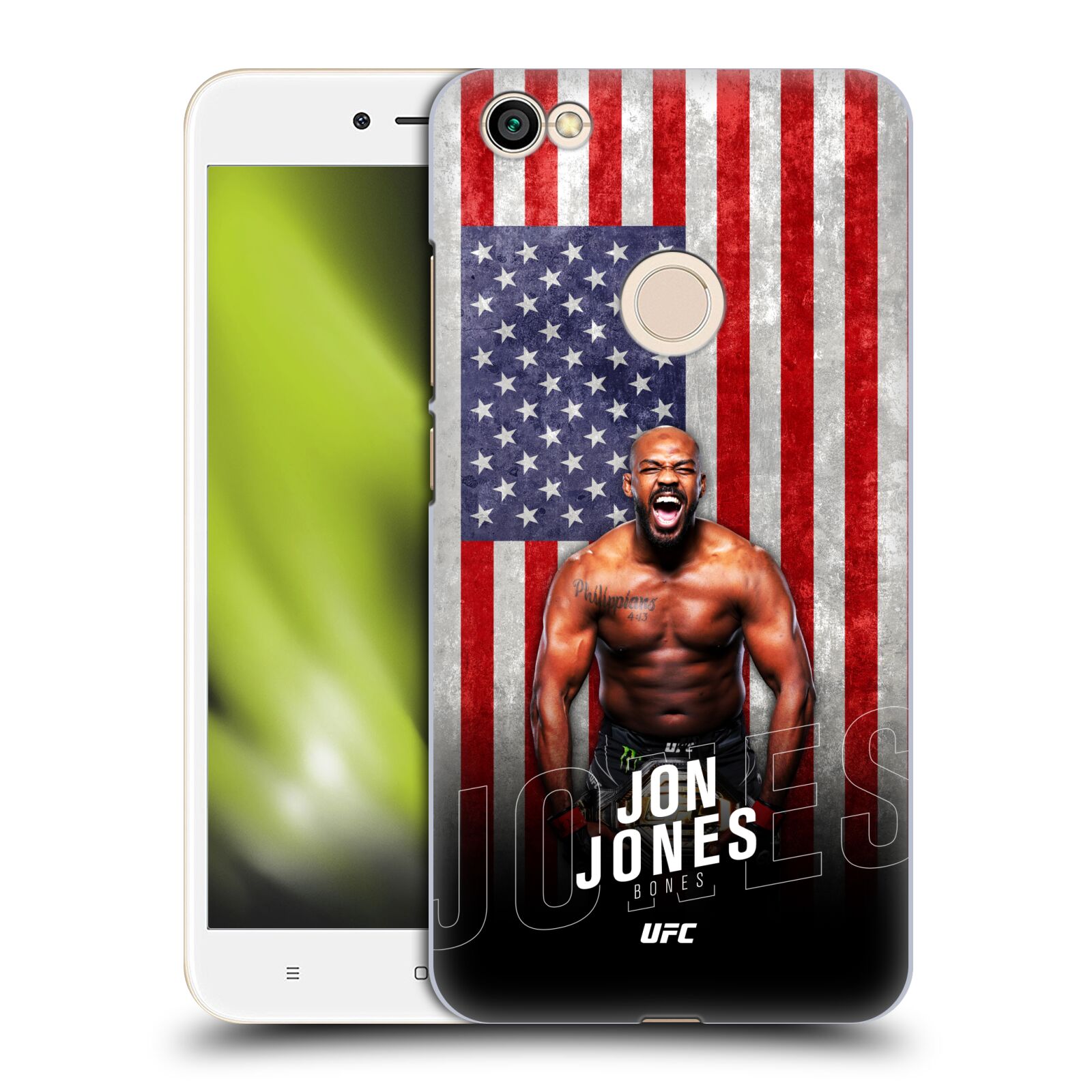 Obal na mobil Xiaomi Redmi Note 5A - HEAD CASE - Jon Jones - UFC USA Vlajka