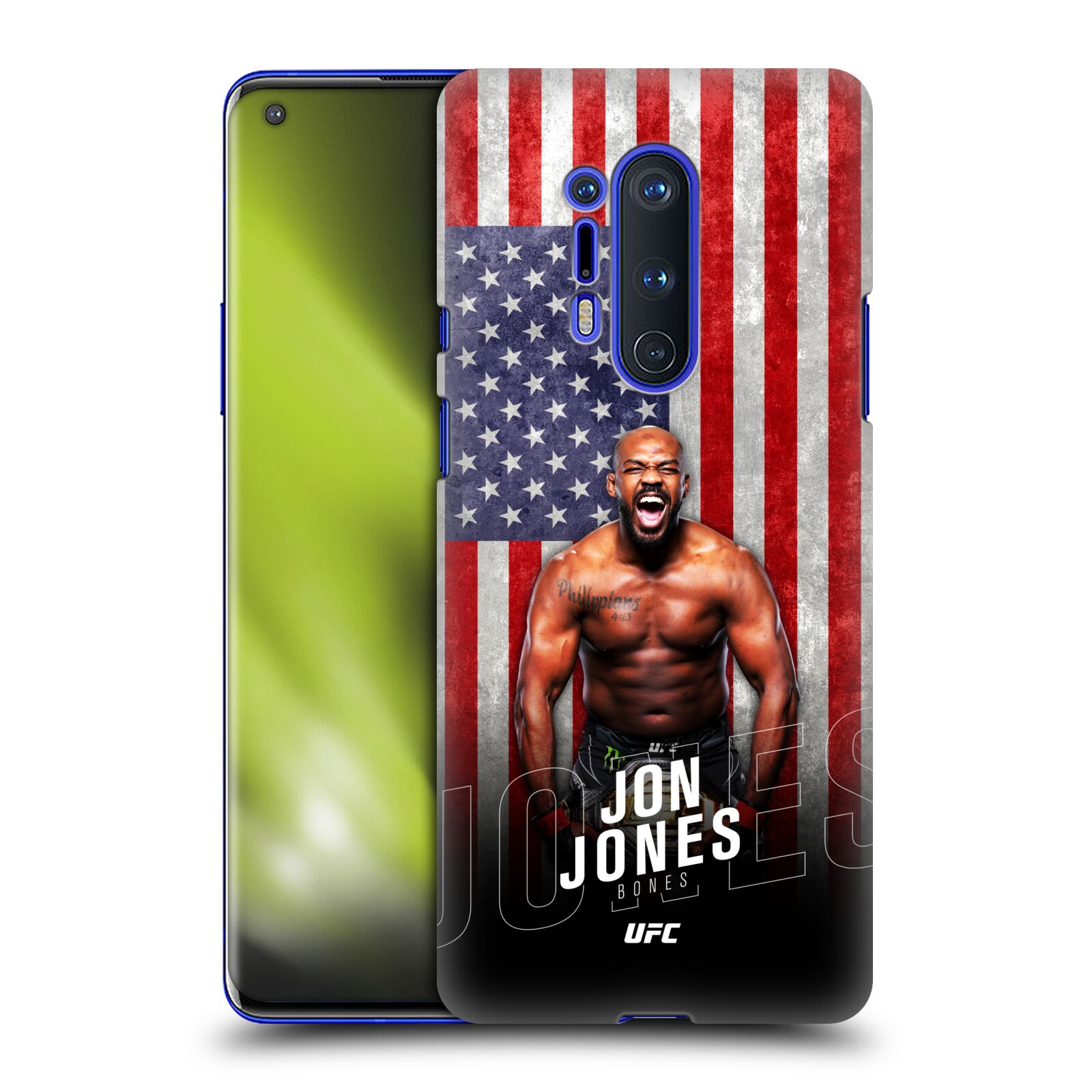 Obal na mobil OnePlus 8 PRO 5G - HEAD CASE - Jon Jones - UFC USA Vlajka