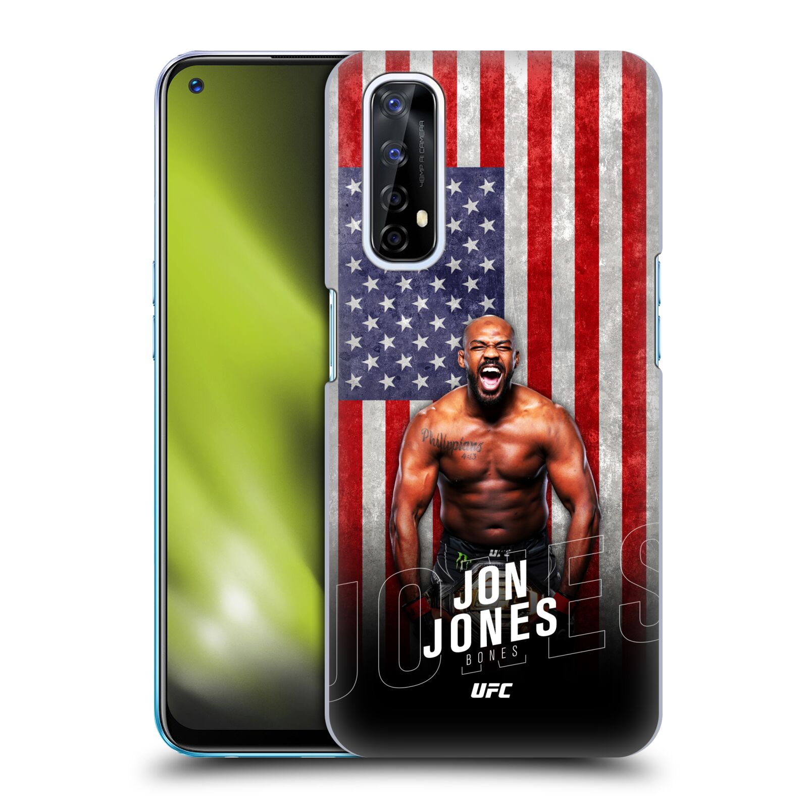 Obal na mobil Realme 7 - HEAD CASE - Jon Jones - UFC USA Vlajka