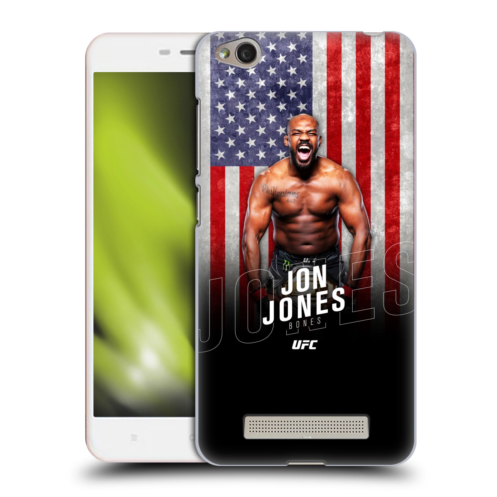 Obal na mobil Xiaomi Redmi 4a - HEAD CASE - Jon Jones - UFC USA Vlajka