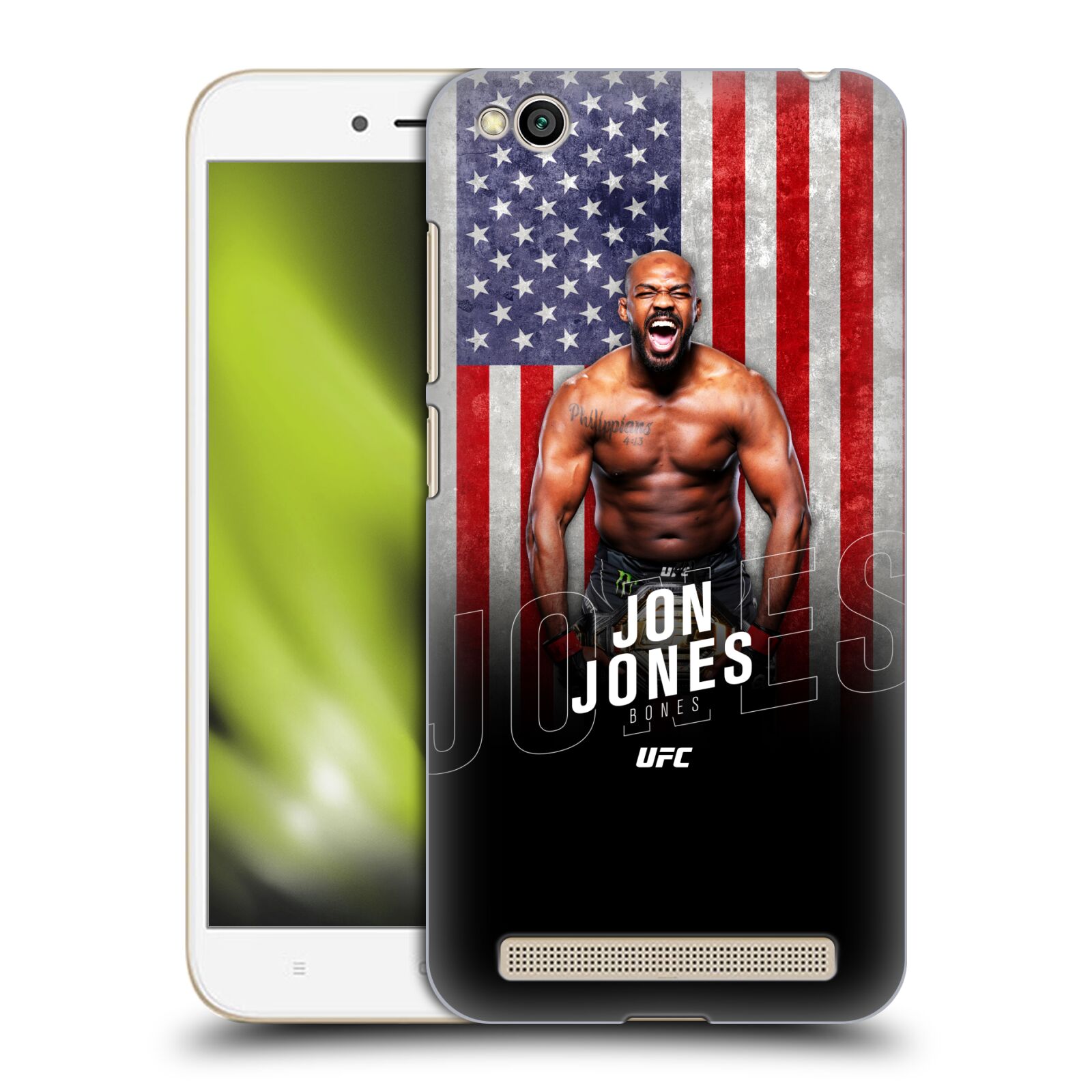 Obal na mobil Xiaomi Redmi 5A - HEAD CASE - Jon Jones - UFC USA Vlajka