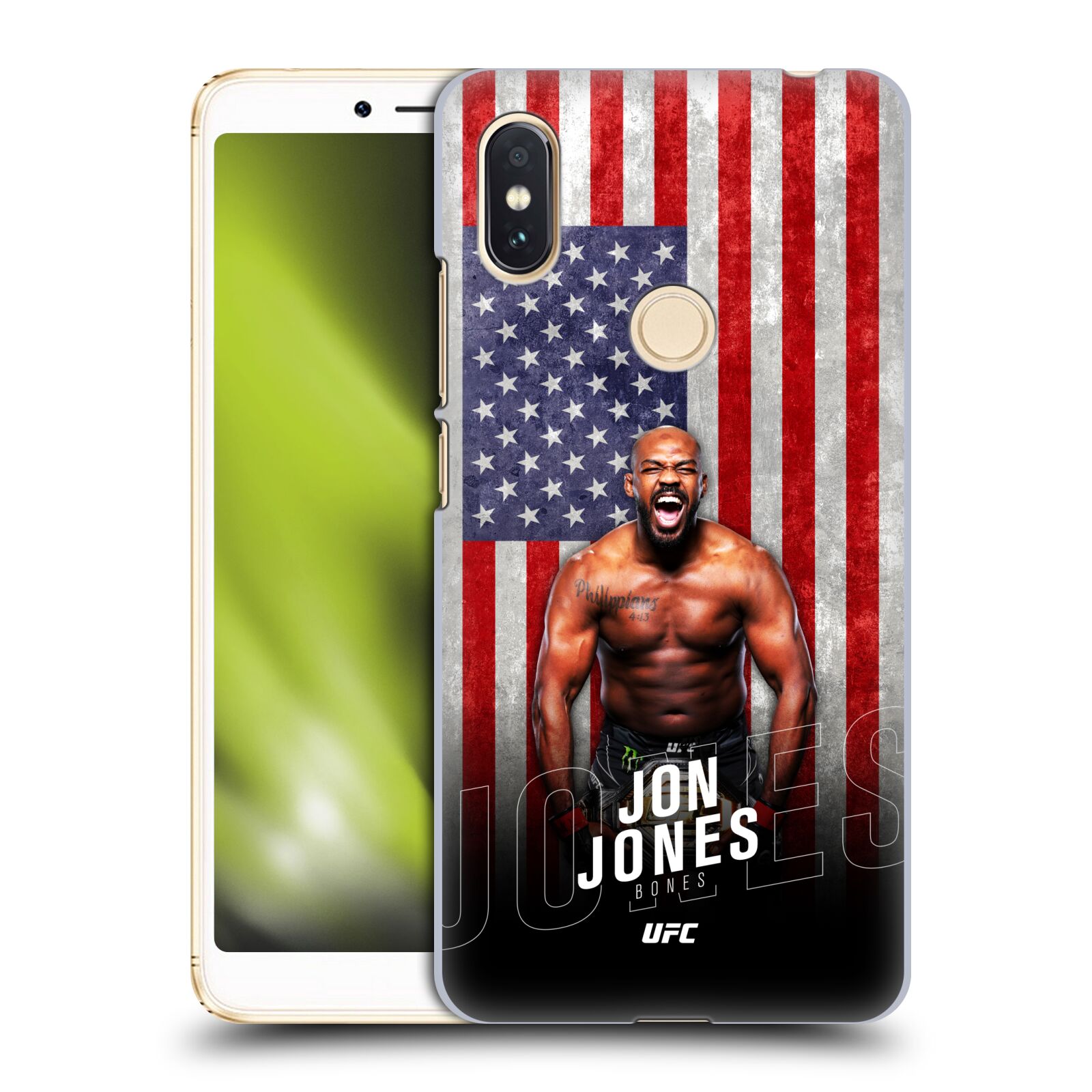 Obal na mobil Xiaomi Redmi S2 - HEAD CASE - Jon Jones - UFC USA Vlajka