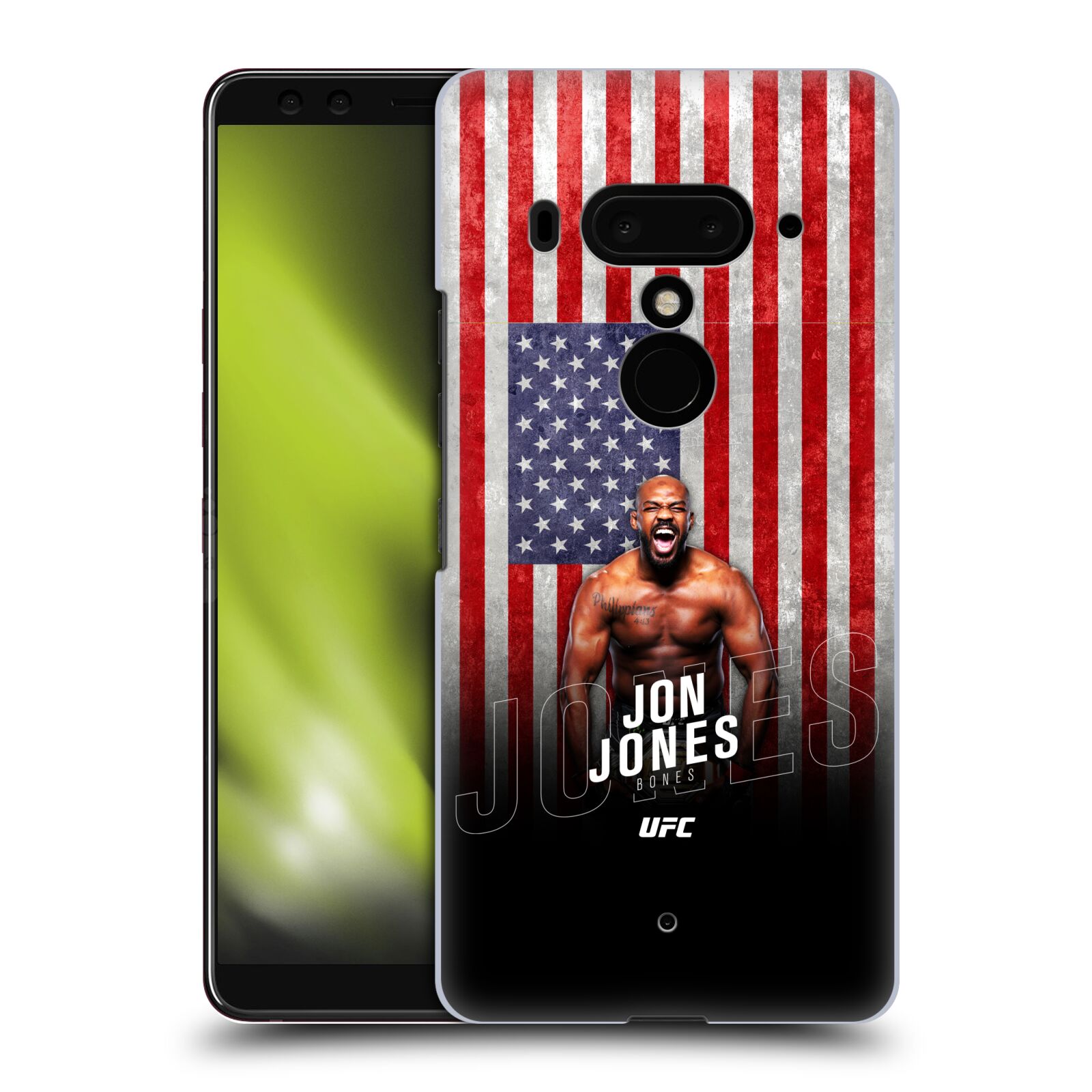Obal na mobil HTC U 12 PLUS / U 12+ DUAL SIM - HEAD CASE - Jon Jones - UFC USA Vlajka