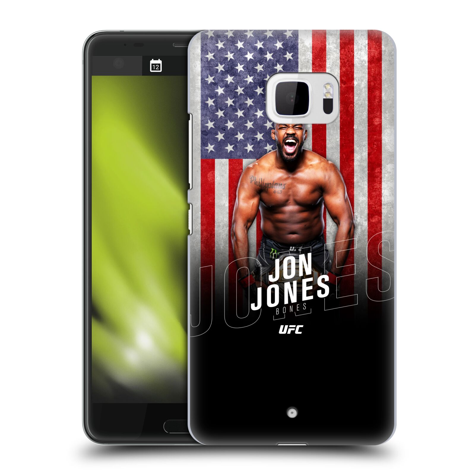 Obal na mobil HTC U Ultra - HEAD CASE - Jon Jones - UFC USA Vlajka