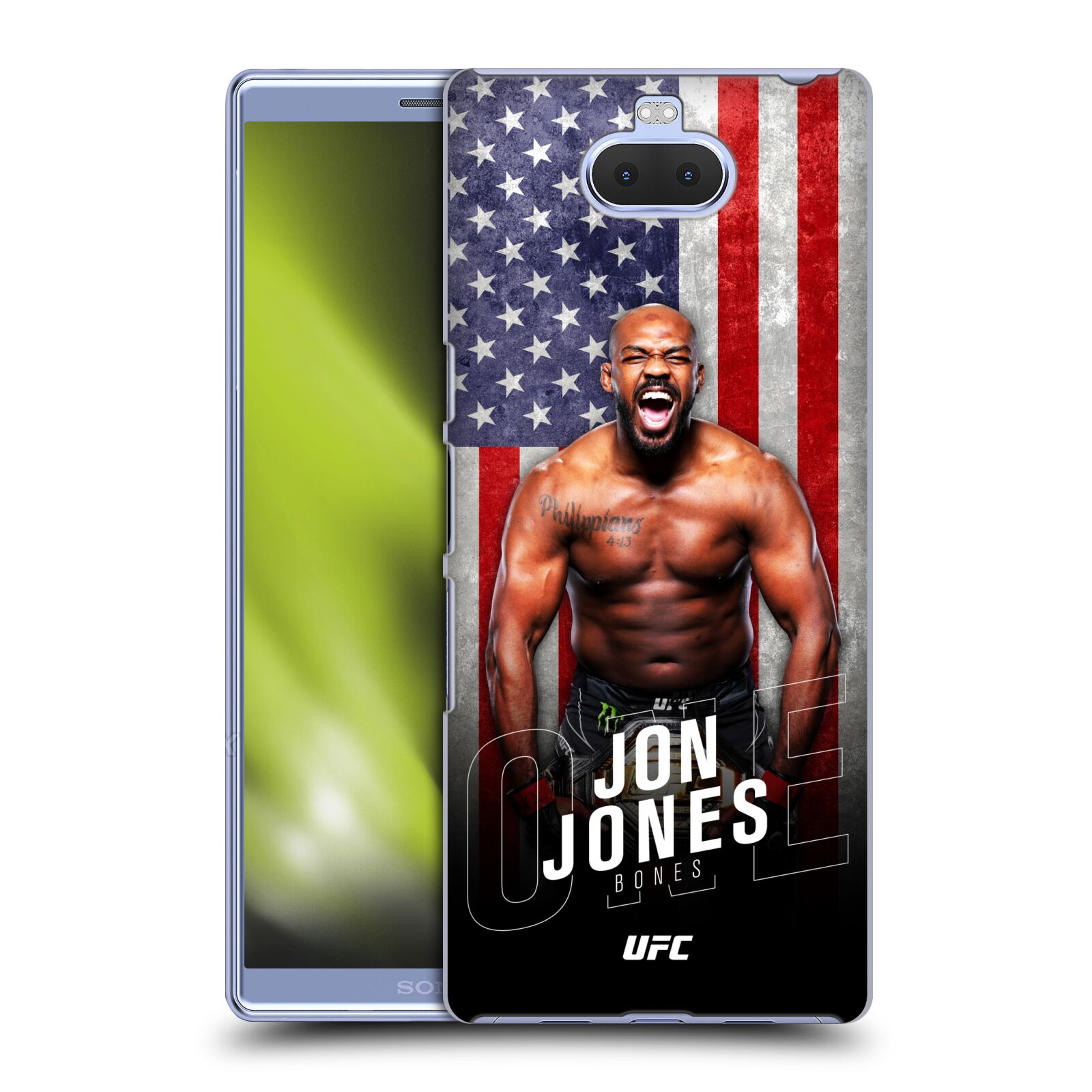 Obal na mobil Sony Xperia 10 - HEAD CASE - Jon Jones - UFC USA Vlajka