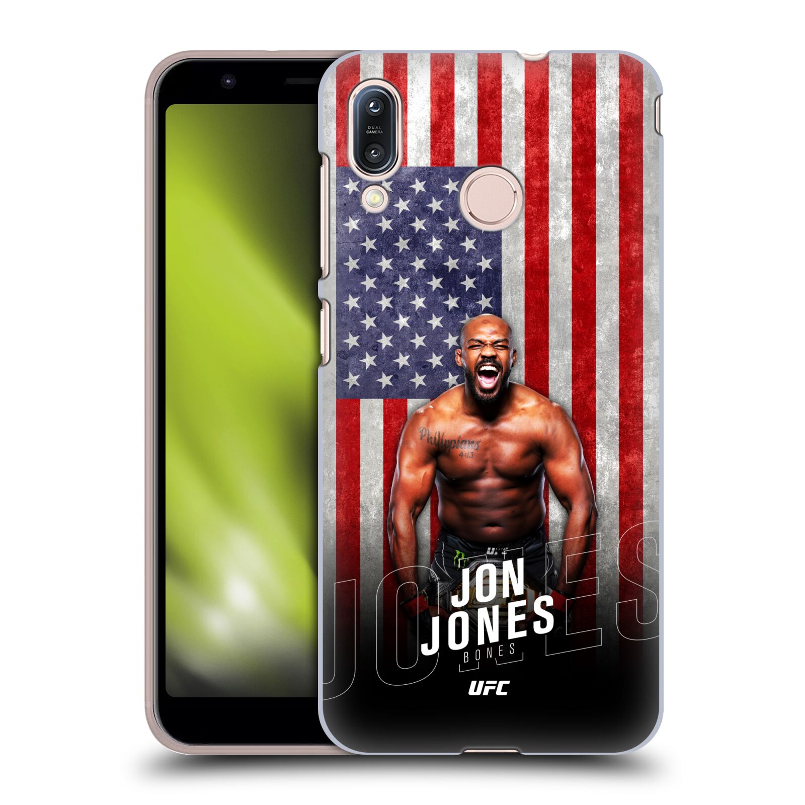 Obal na mobil ASUS ZENFONE MAX M1 (ZB555KL) - HEAD CASE - Jon Jones - UFC USA Vlajka
