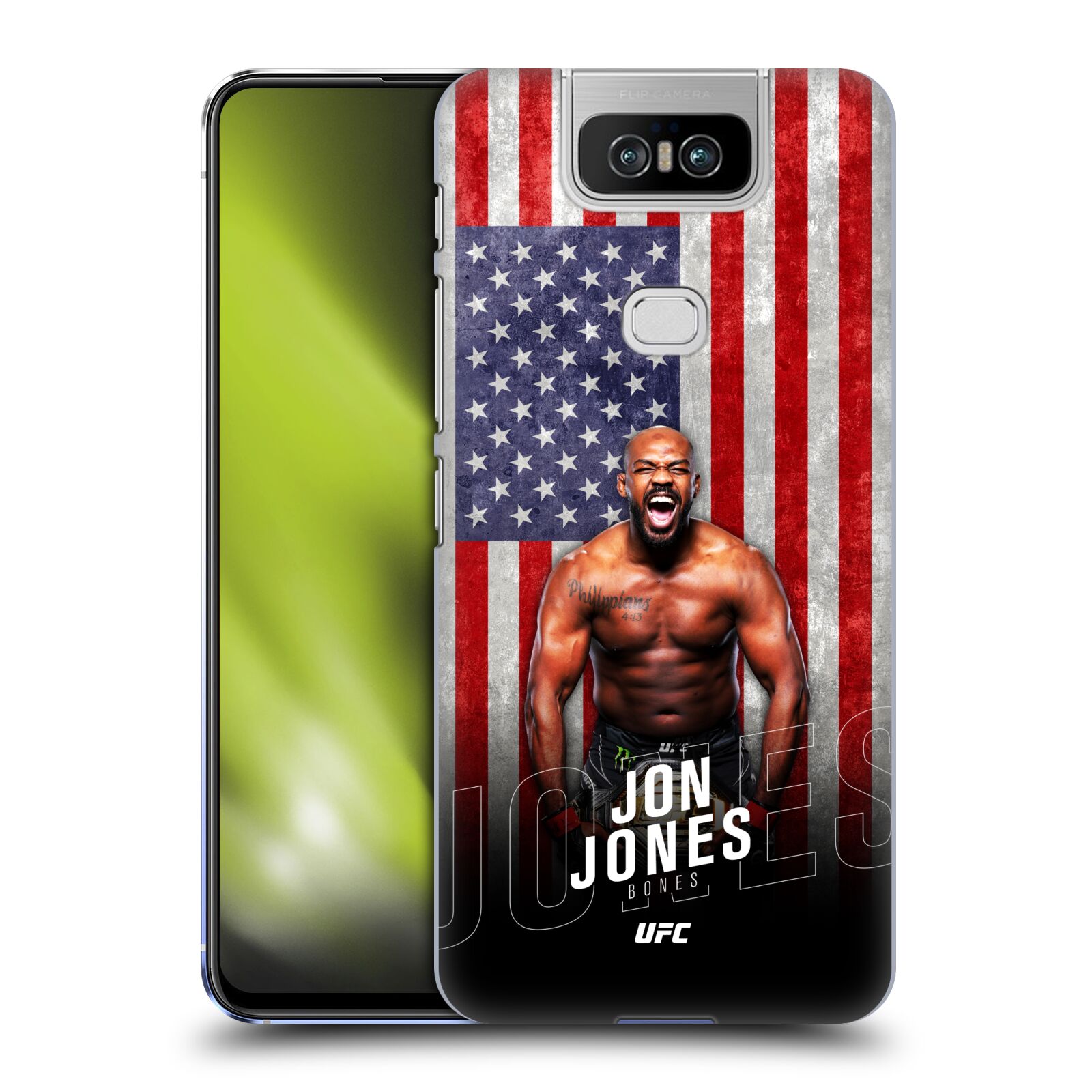 Obal na mobil ASUS Zenfone 6 ZS630KL - HEAD CASE - Jon Jones - UFC USA Vlajka