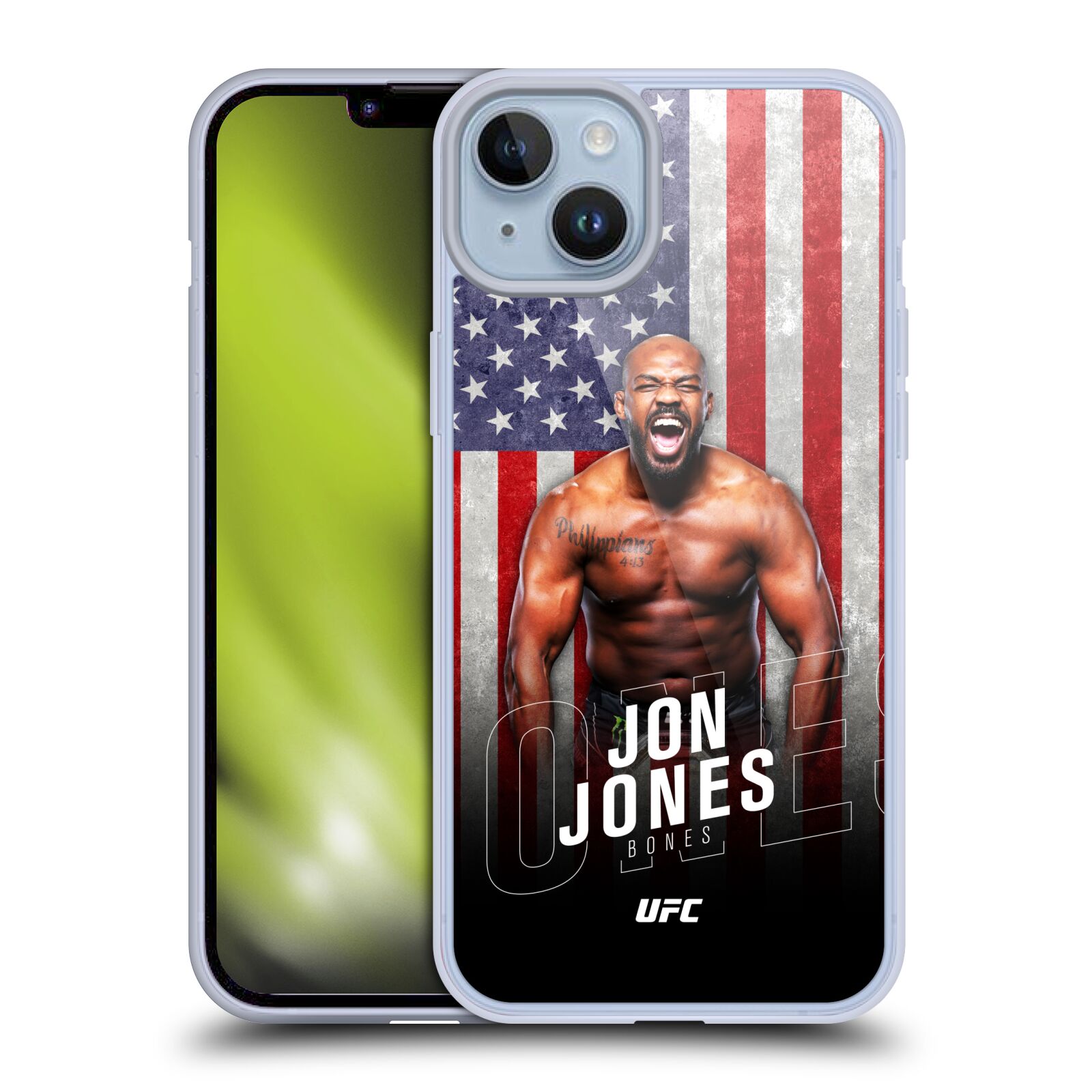 Obal na mobil Apple Iphone 14 PLUS - HEAD CASE - Jon Jones - UFC USA Vlajka