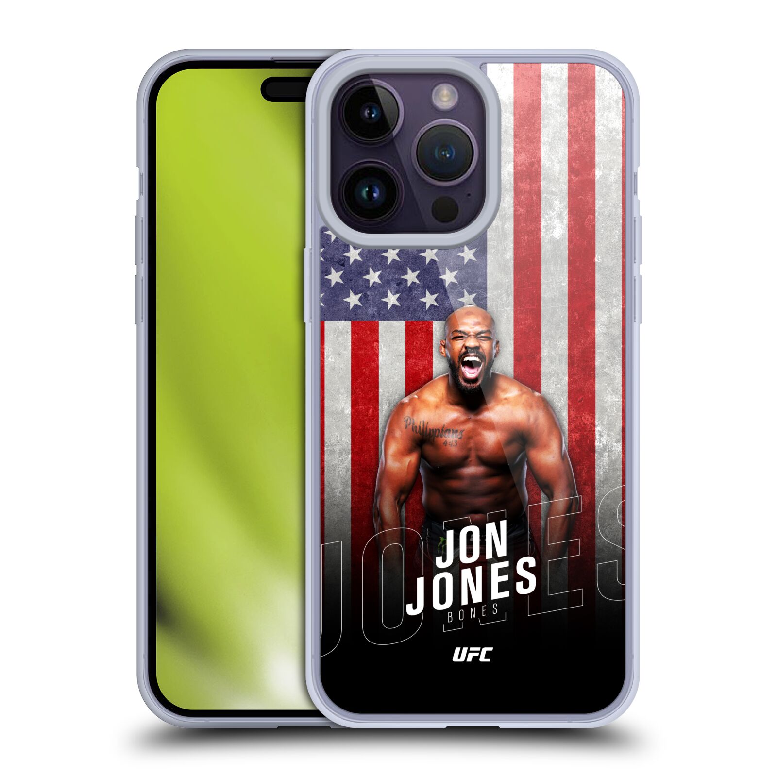Obal na mobil Apple Iphone 14 PRO MAX - HEAD CASE - Jon Jones - UFC USA Vlajka