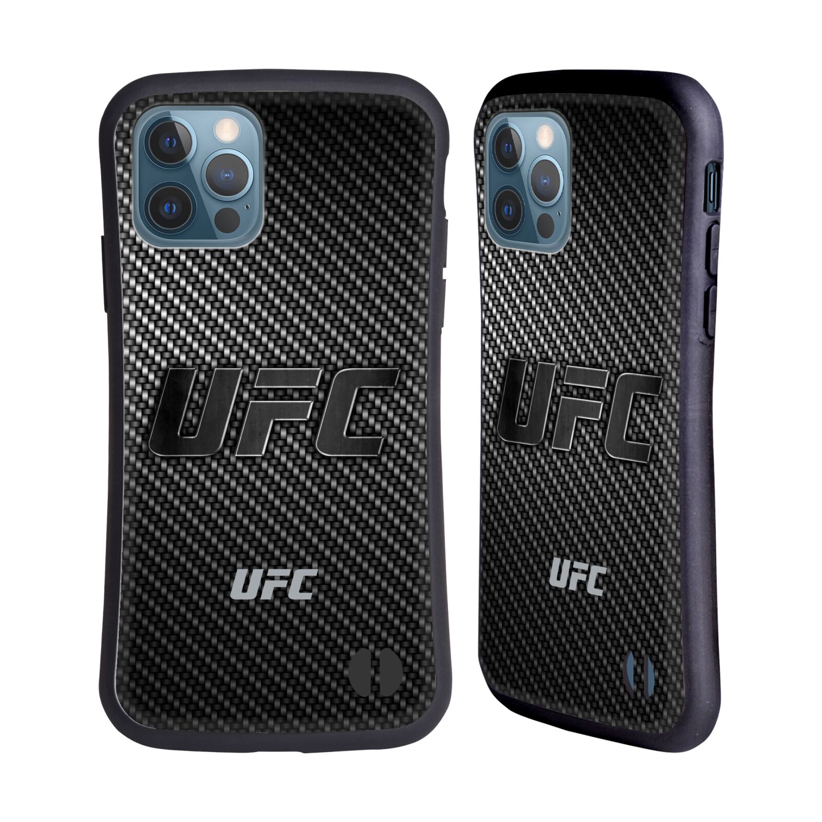 Odolný zadní obal pro mobil Apple iPhone 12 / iPhone 12 Pro - HEAD CASE - UFC - Imitace karbonu
